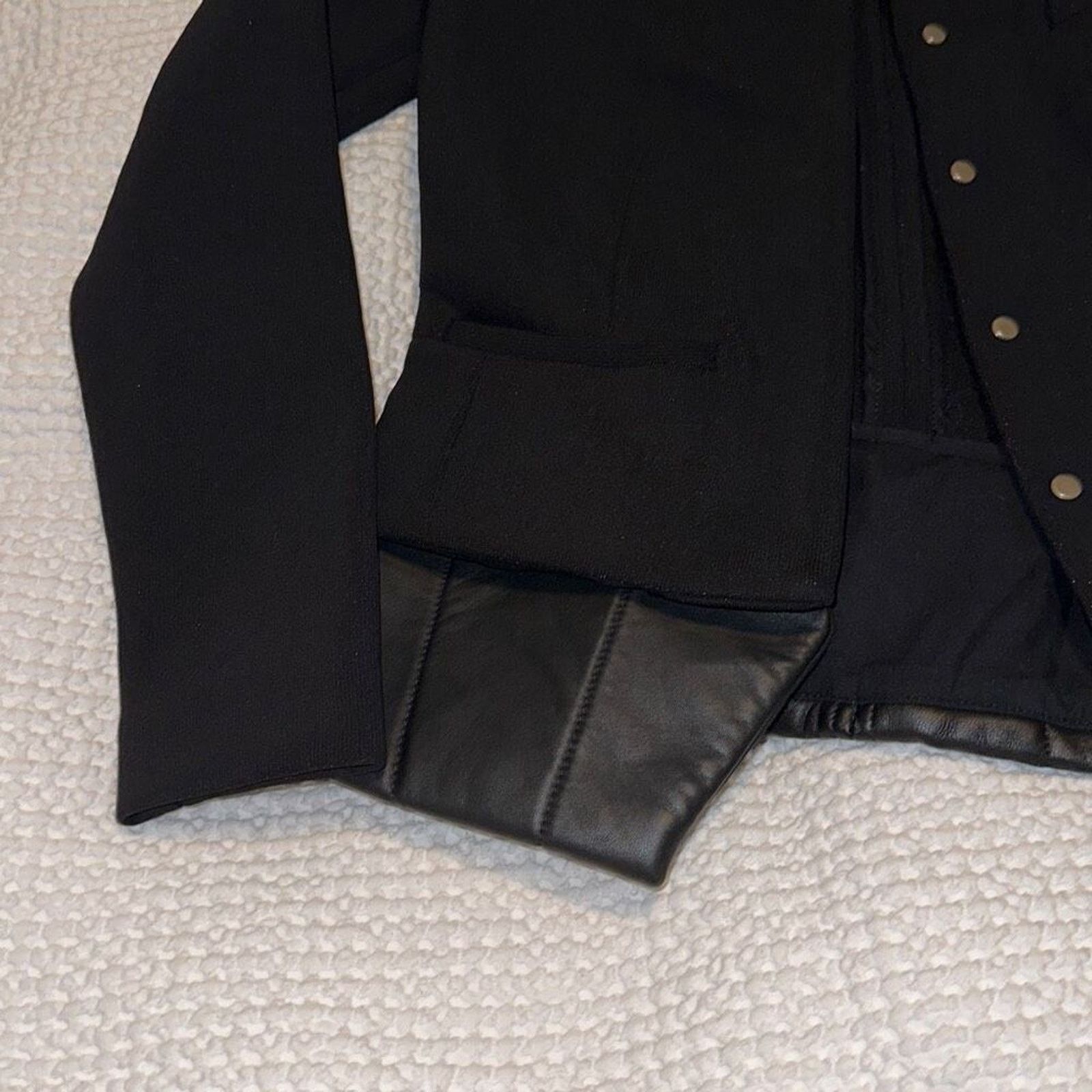 Iro IRO Black Two-Fabric Leather Blazer | Sz S Size S / US 4 / IT 40 - 3 Thumbnail