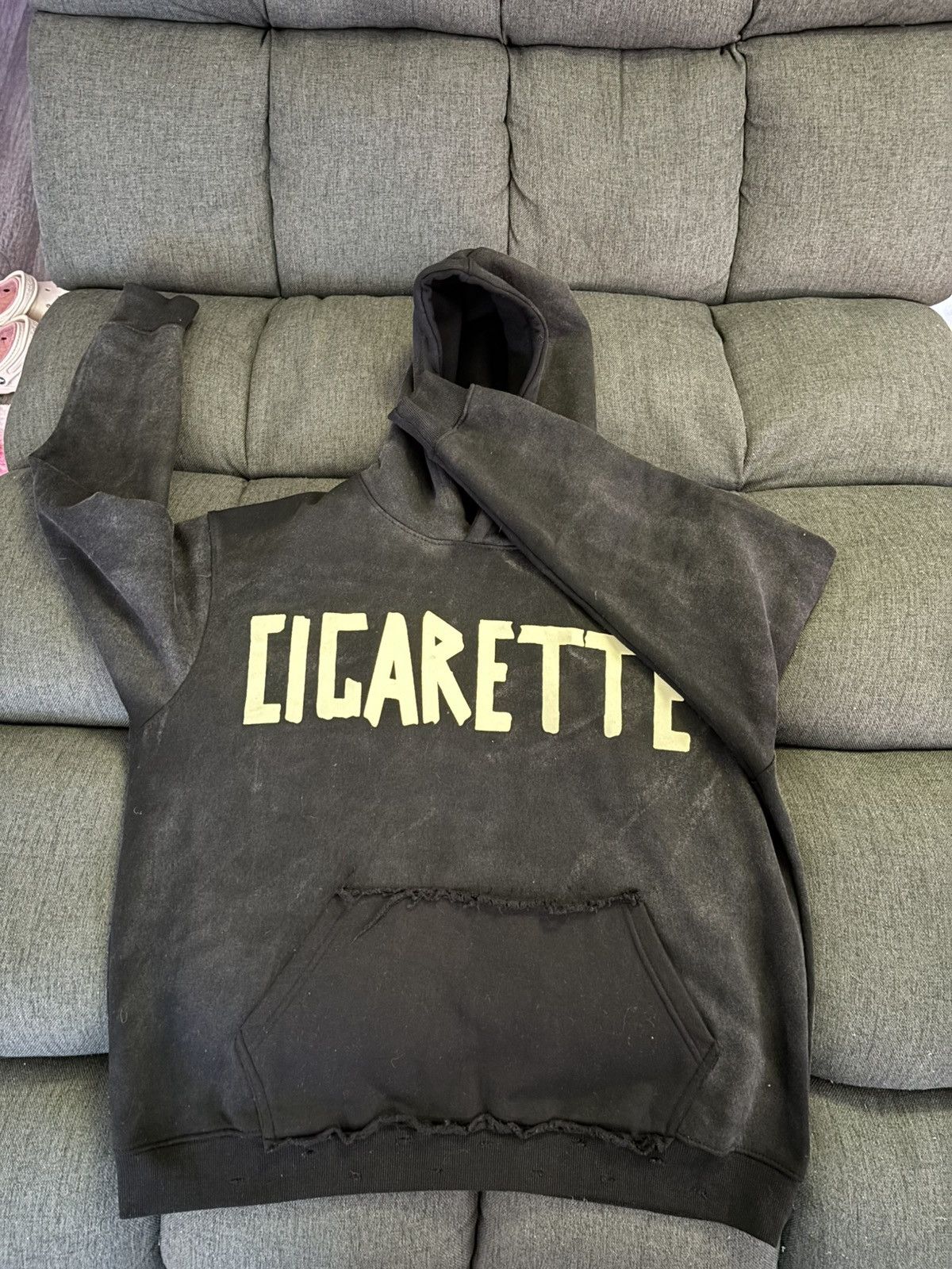 Japanese Brand Cigarette Mansions Distressed Hoodie