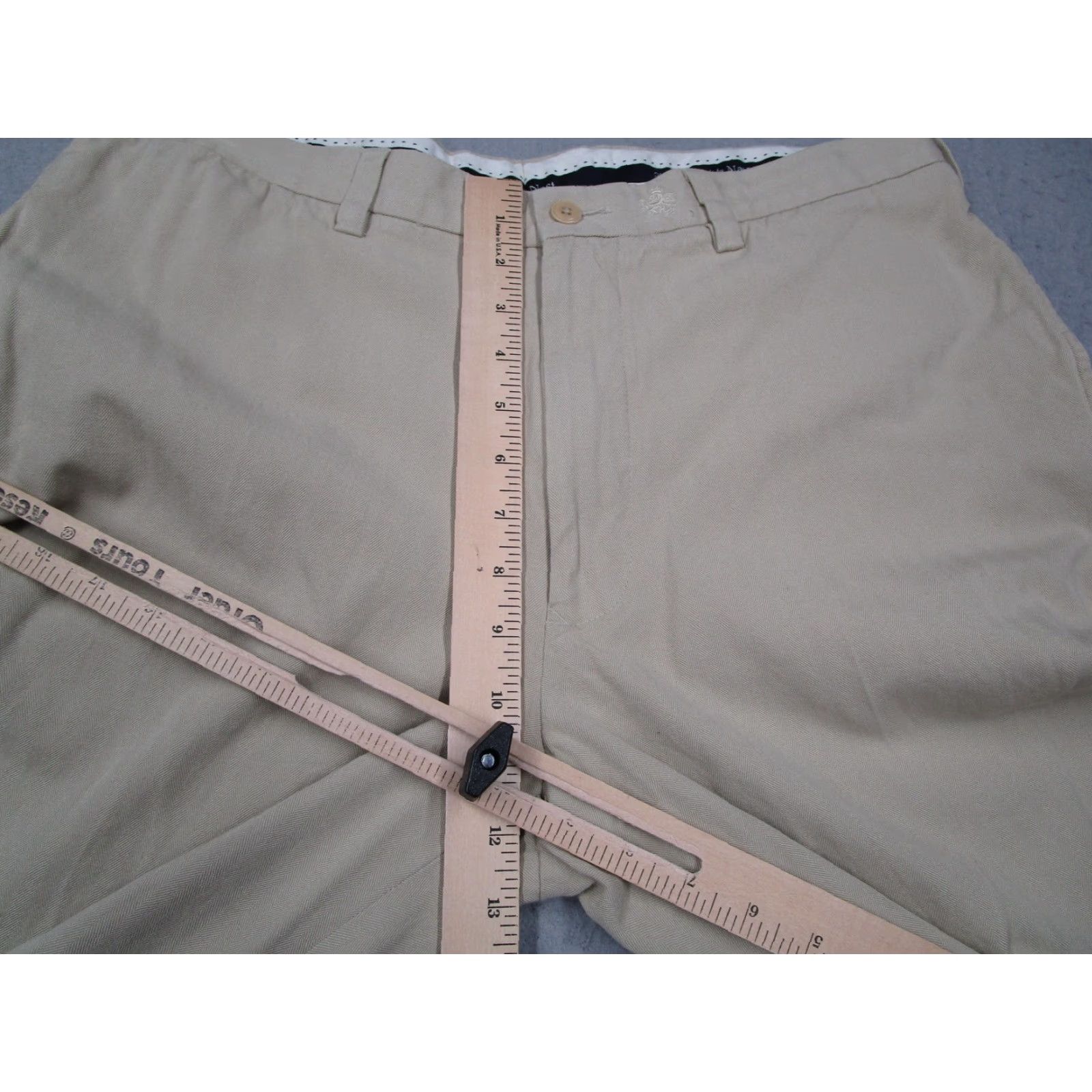 Nat Nast VINTAGE Nat Nast Chino Pants Men 36 Beige Silk Cotton Blend Flat Front Solid Classic Mens 90s style Waist 33 Inseam 26 Zip Front 5-Pocket Retro Size US 36 / EU 52 - 3 Thumbnail