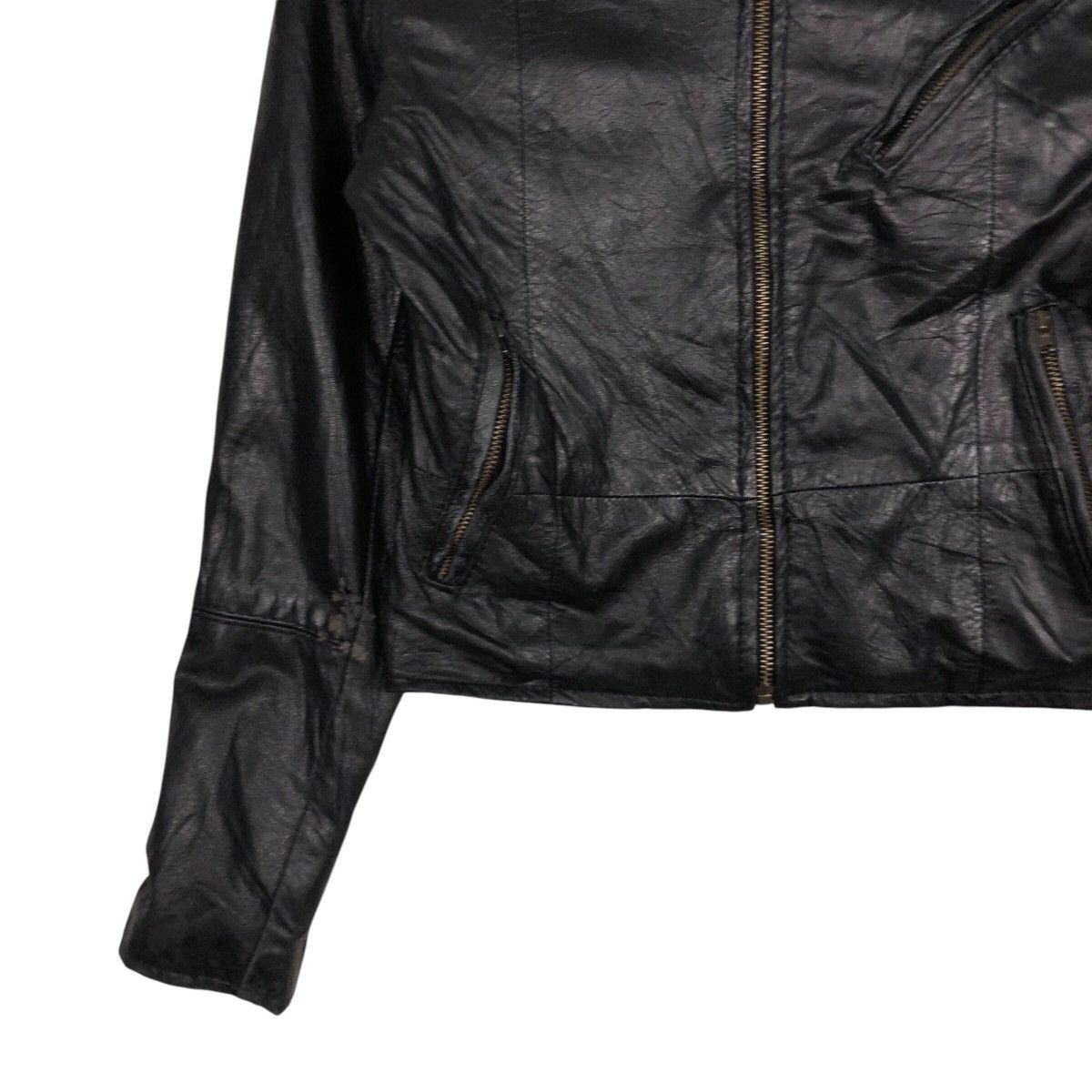 Japanese Brand 📌Vintage Cropped Biker Leather Jacket Crisp Issey Miyake Size US M / EU 48-50 / 2 - 5 Thumbnail