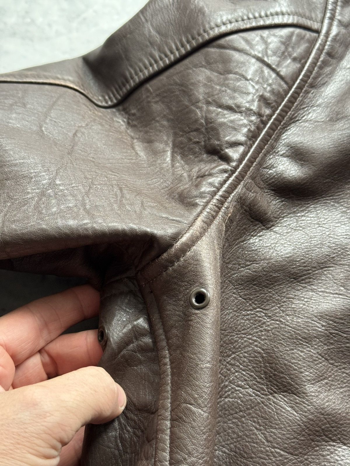 Cockpit USA Cockpit vintage leather jacket brown zip bomber Size US M / EU 48-50 / 2 - 13 Thumbnail