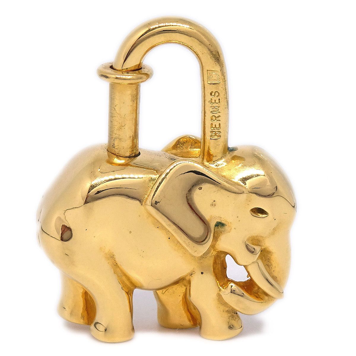 image of Hermes 1988 Elephant Cadena Bag Charm Small Good 75161 in Black, Women's