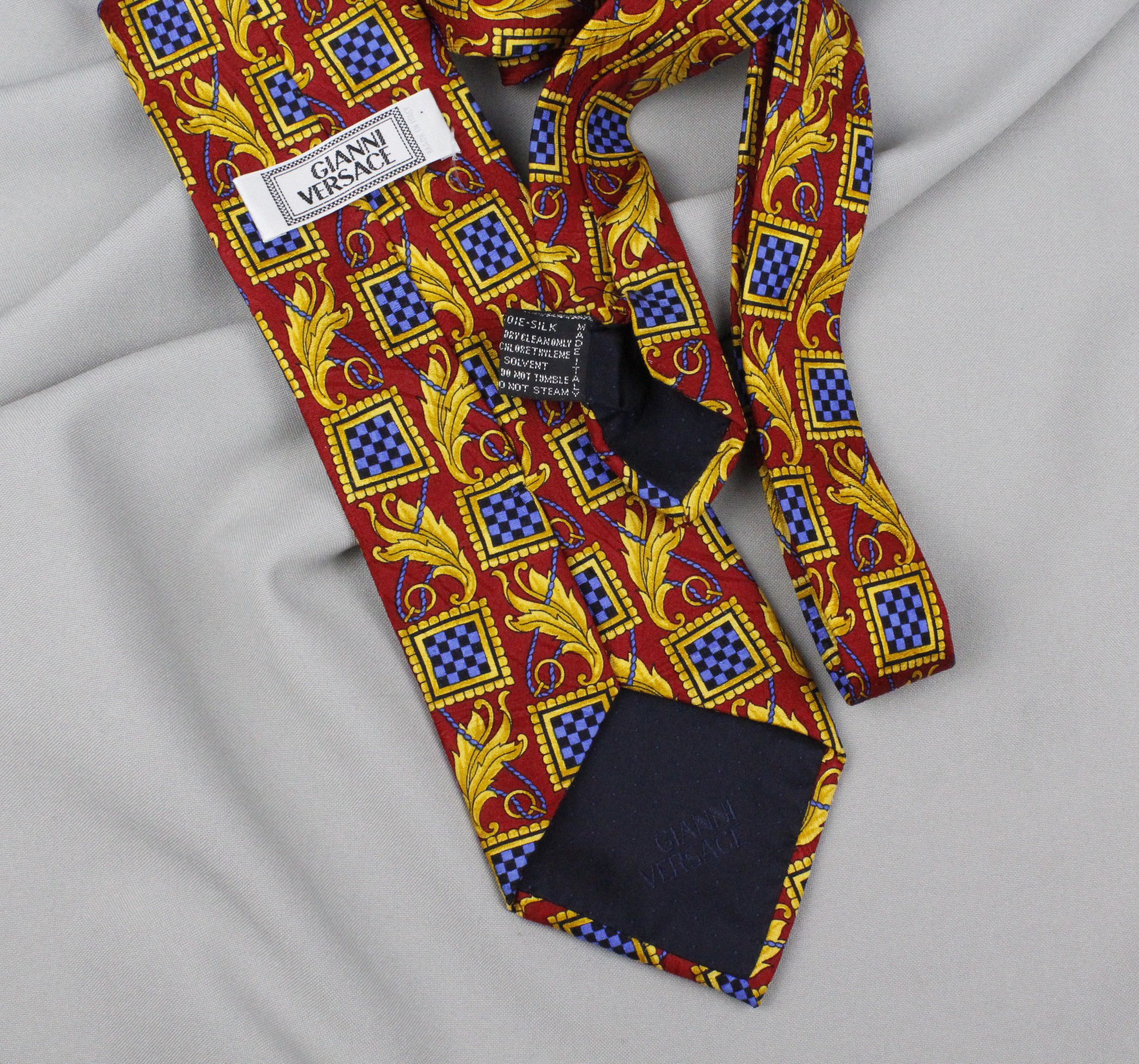 Versace × Versace Jeans Couture Vintage Gianni Versace Golden Baroque Pattern Silk Tie Size ONE SIZE - 2 Thumbnail