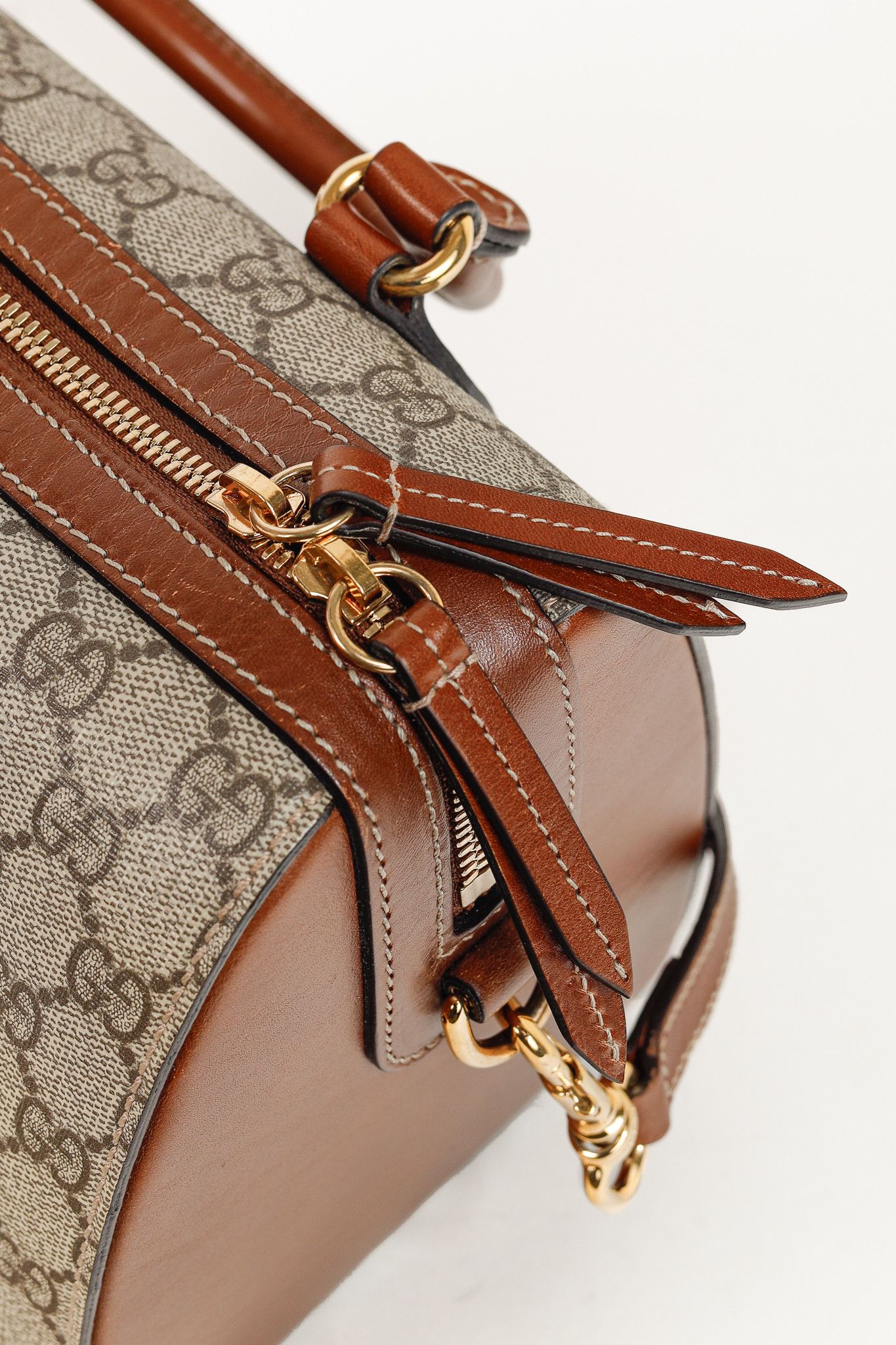 Gucci Gucci Beige & Ebony GG Supreme Canvas Top Handle Bag Size ONE SIZE - 12 Thumbnail