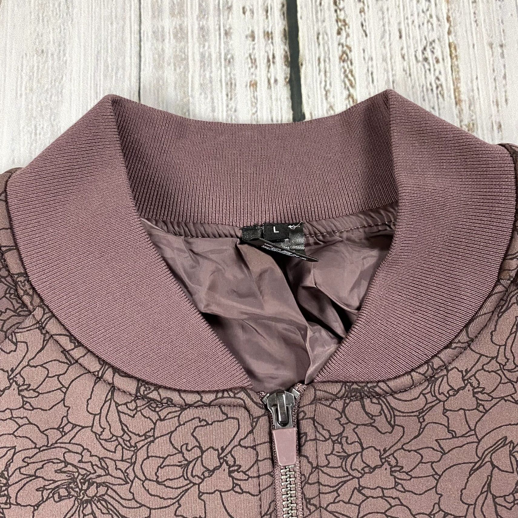 Vintage BALANCE ATHLETICA Bomber Jacket WOMEN L Floral Purple Zip Sportswear Workout BALANCE ATHLETICA Size L / US 10 / IT 46 - 3 Thumbnail