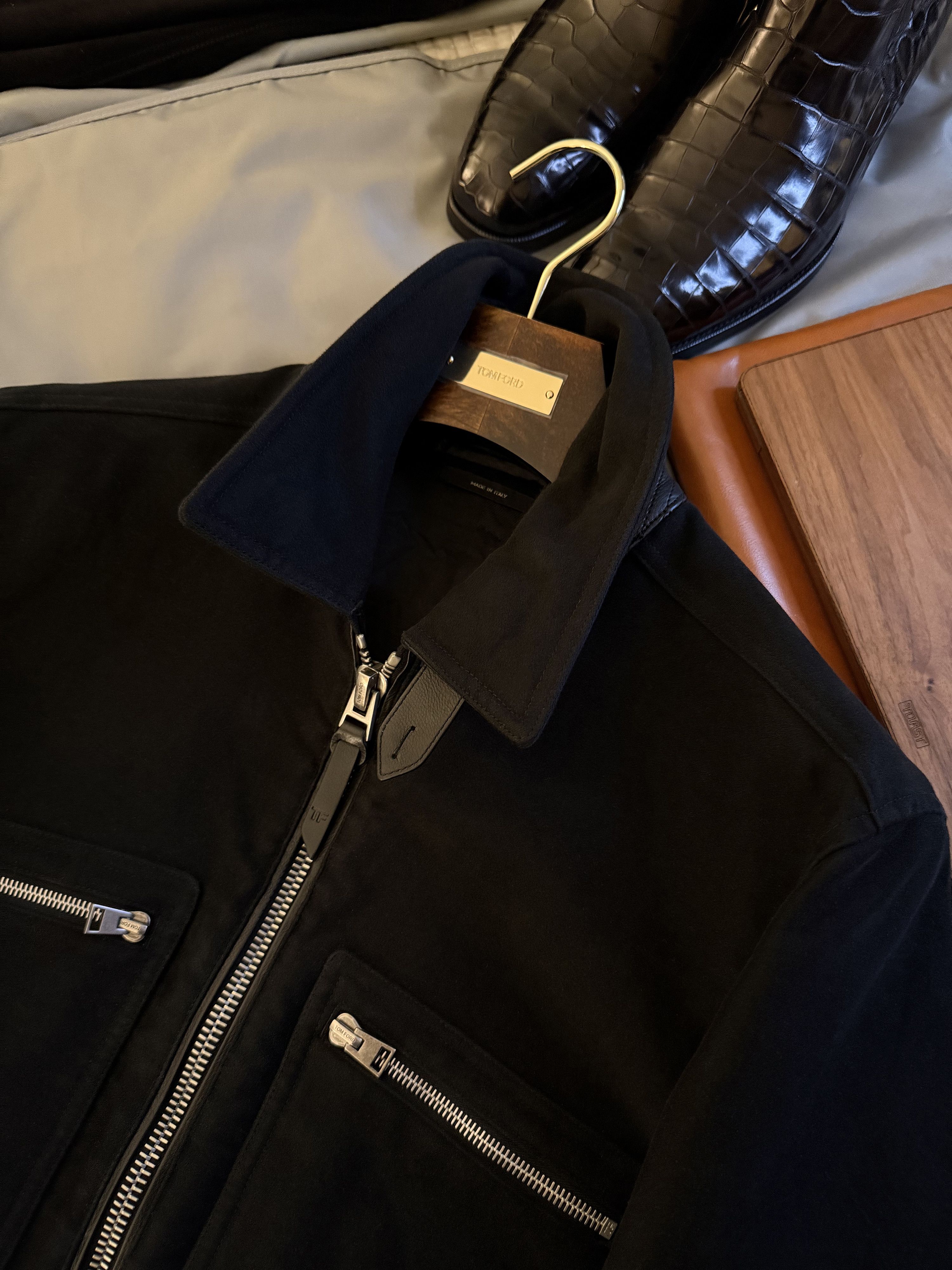 Tom Ford Coveted Ultra-Rare $4,100 w/tax Moleskin Leather Accents Size US M / EU 48-50 / 2 - 12 Thumbnail