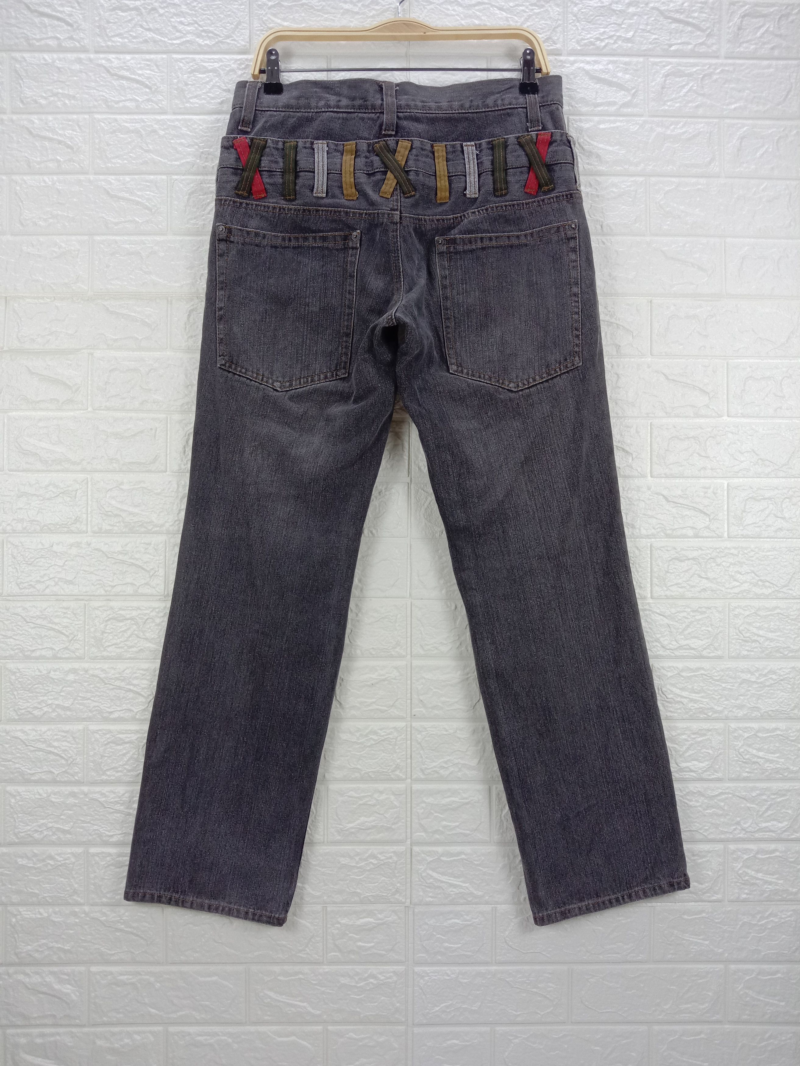 Japanese Brand Vintage Japanese Brand Double Waist Faded Black Jeans Size US 33 - 5 Thumbnail