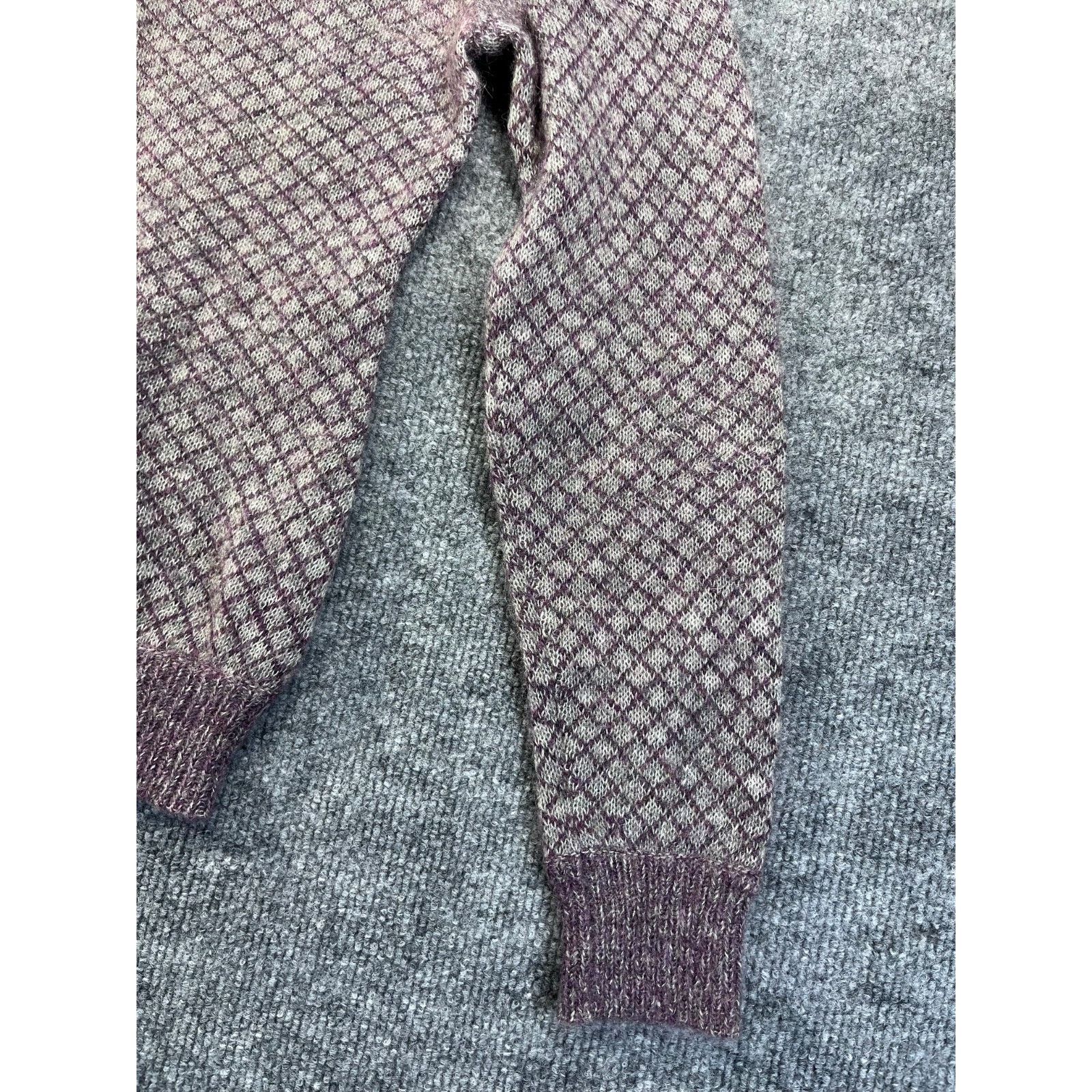 Valentino VTG Valentino Boutique Purple/Gray cardigan Sweater Wool S Size S / US 4 / IT 40 - 3 Thumbnail