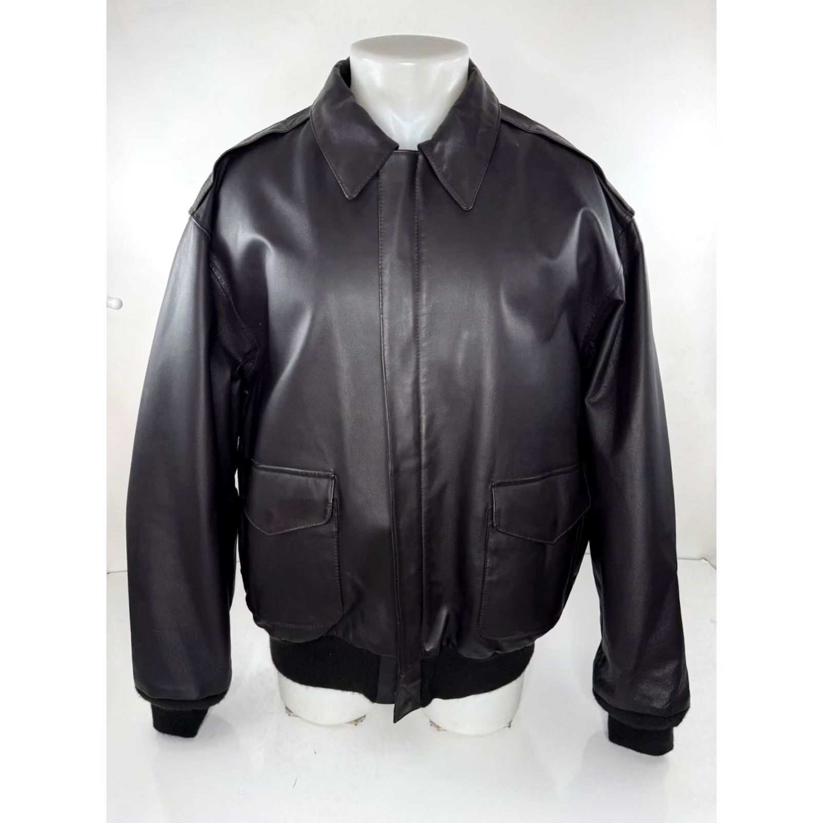 Vintage VINTAGE Air Force AIRBORNE LEATHERS - XL TALL Bomber Flight Pilot Jacket - EXCELLENT Size US XL / EU 56 / 4 - 2 Thumbnail