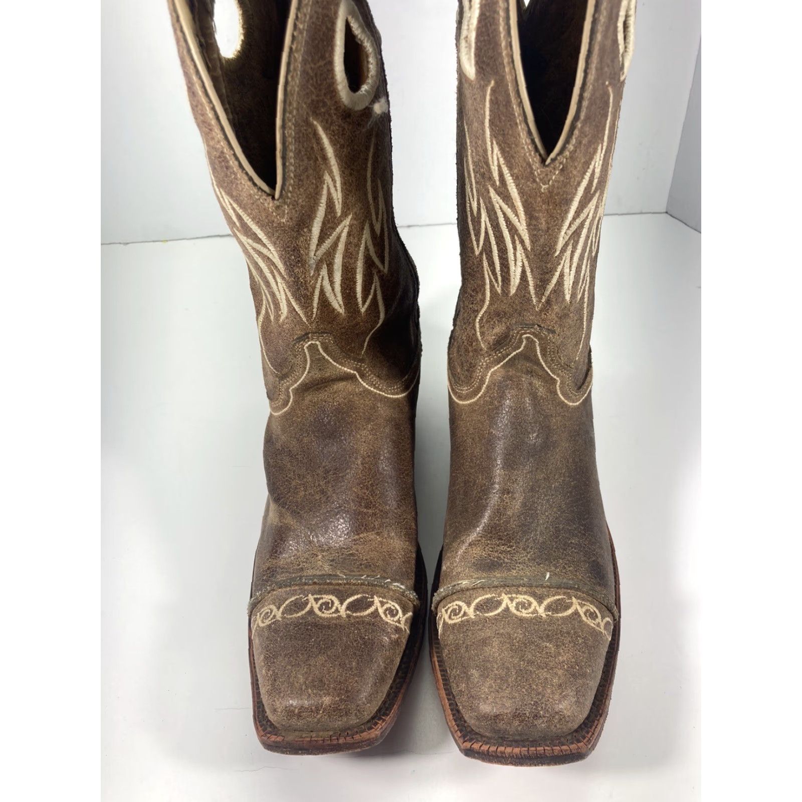 Justin Boots Justin Bent Rail Boots Women Size Brown Suede Leather Square Toe BRL628 Western Boots Cowgirl USA Mens Womens Girls Boys Size US 9 / IT 39 - 2 Thumbnail