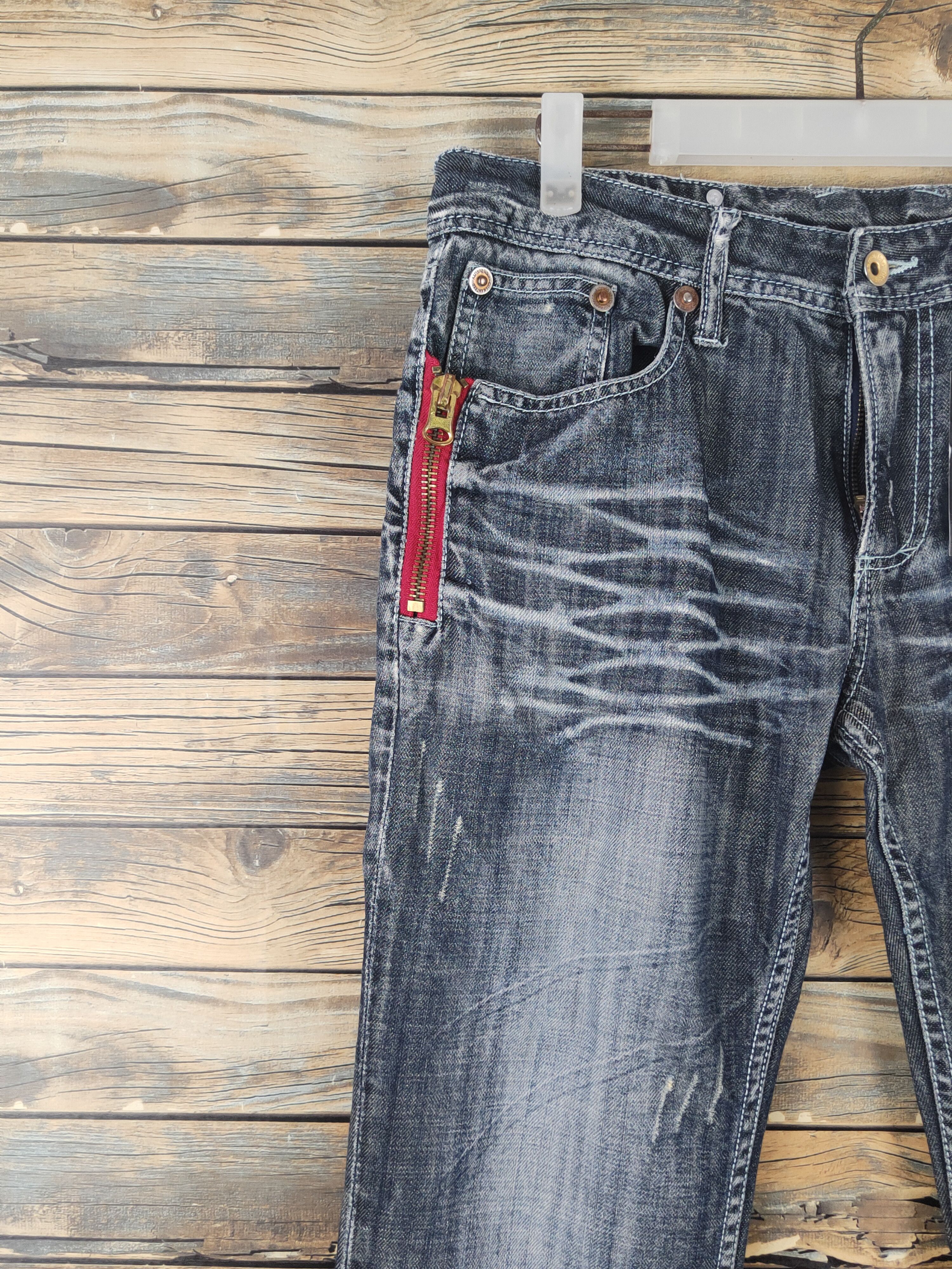 semanticdesign DL Semanticdesign Dark Blue Distressed Ripped Jeans #46-012 Size US 32 / EU 48 - 3 Thumbnail