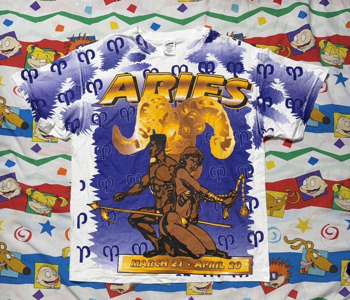 Other Vtg 90s Aries Black Love Horoscope Zodiac Sign AOP Shirt Size US XXL / EU 58 / 5 - 1 Thumbnail
