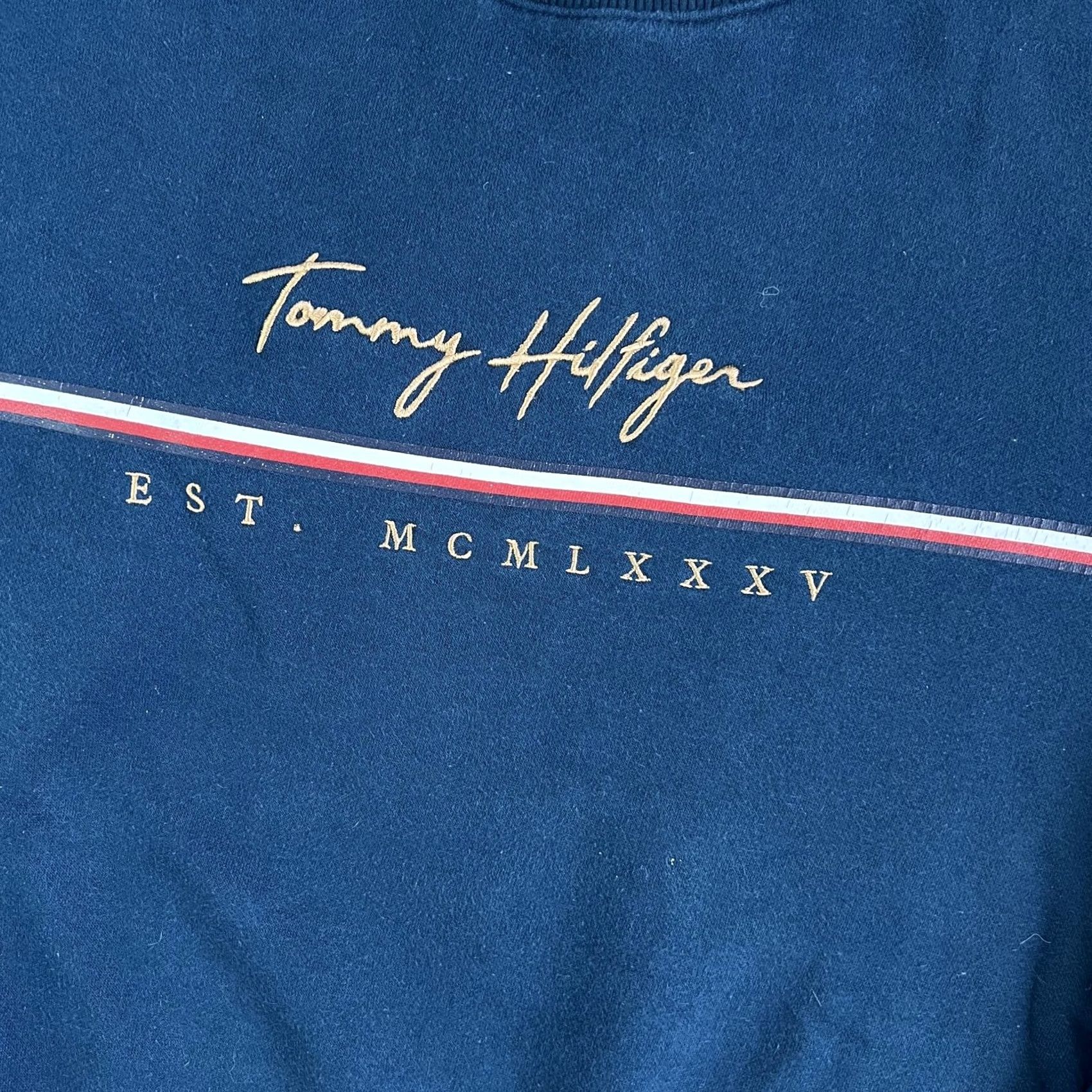 Tommy Hilfiger Tommy Hilfiger Sweatshirt Mens Medium Blue EST MCMLXXXV Fleece Pullover Size US M / EU 48-50 / 2 - 2 Thumbnail