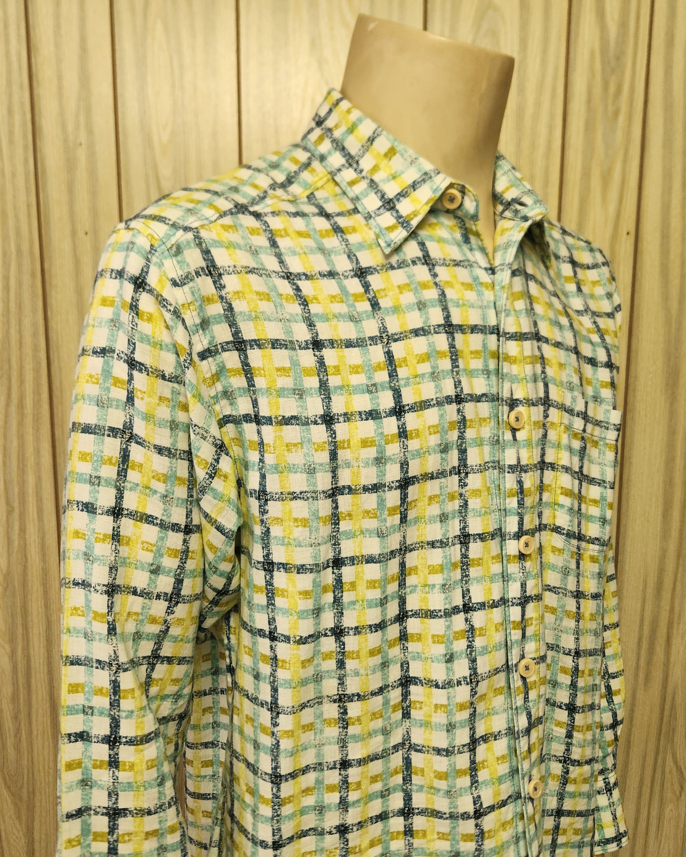 Tommy Bahama Tommy Bahama shirt M linen long sleeve blue green plaid Size US M / EU 48-50 / 2 - 3 Thumbnail