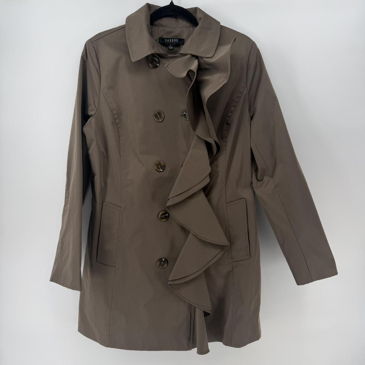 Sandro Sandro Studio Tan Trench Coat Size L / US 10 / IT 46 - 1 Thumbnail