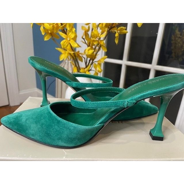Marc Fisher New in Box MARC FISHER Hadais Mules - Kelly Green Size US 8.5 / IT 38.5 - 5 Thumbnail