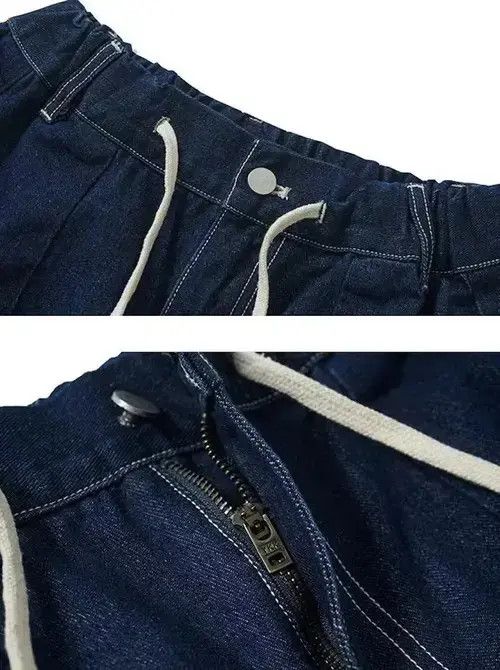 Hypebeast 20SS Indigo Union Japan Medium Blue Denim Oversized Shorts Size US 33 - 2 Thumbnail
