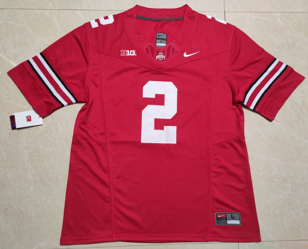 Vintage Men's Ohio State Buckeyes #2 Caleb Downs RED jerseys Size US XXL / EU 58 / 5 - 2 Thumbnail