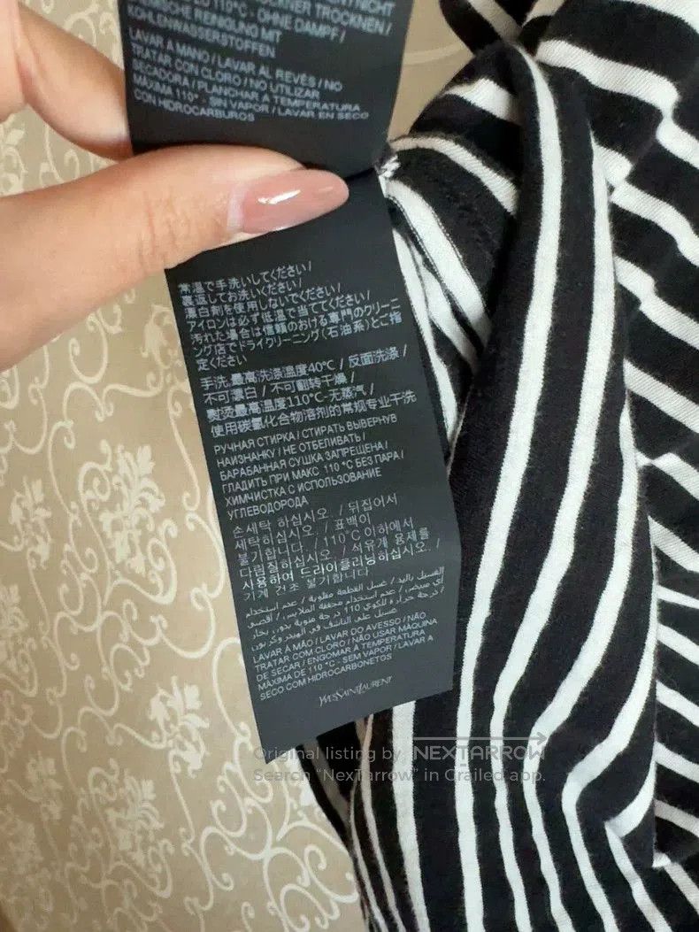 Saint Laurent Paris YSL Black White Stripe Short Sleeve T. Size US S / EU 44-46 / 1 - 9 Thumbnail