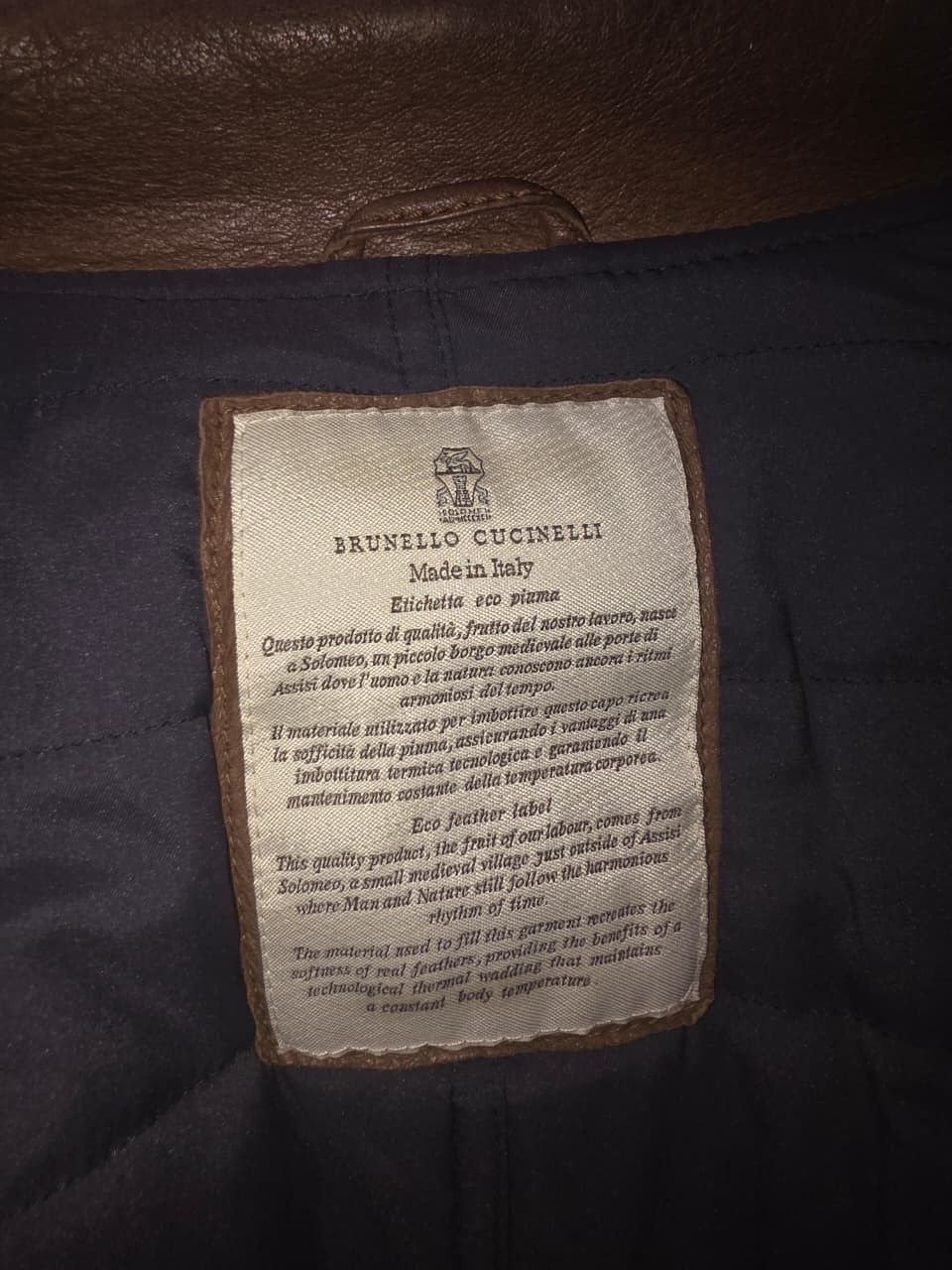 Brunello Cucinelli Brunello Cucinelli Brown Leather Biker Jacket Made in Italy Size US M / EU 48-50 / 2 - 4 Thumbnail
