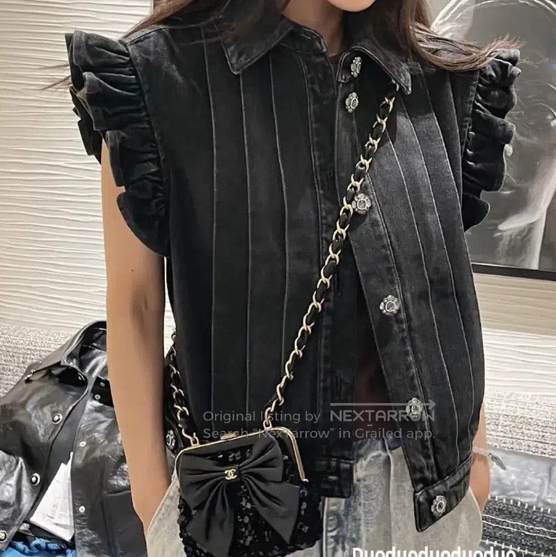 Chanel Chanel Black Cotton Women's Jacket . Size M / US 6-8 / IT 42-44 - 2 Thumbnail