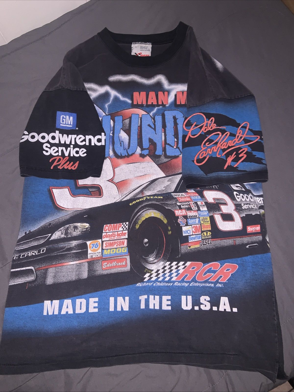 NASCAR Vintage 90s Single Stitch Dale Earnhardt SR AOP Size Large Size US L / EU 52-54 / 3 - 3 Thumbnail