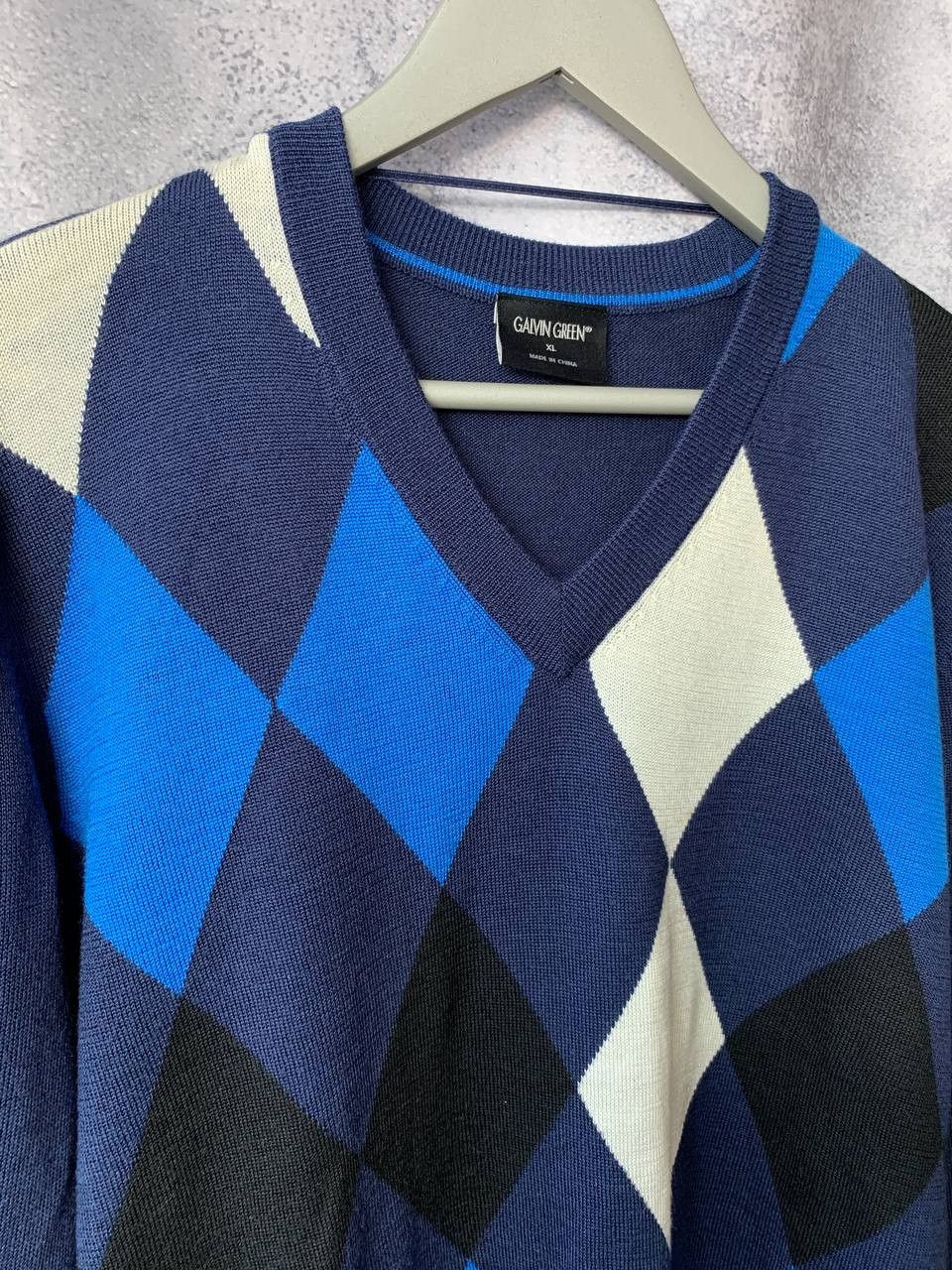 Galvin Green Galvin Green Golf V-Neck Jumper Diamond Argyle Sweater Wool Size US XL / EU 56 / 4 - 3 Thumbnail
