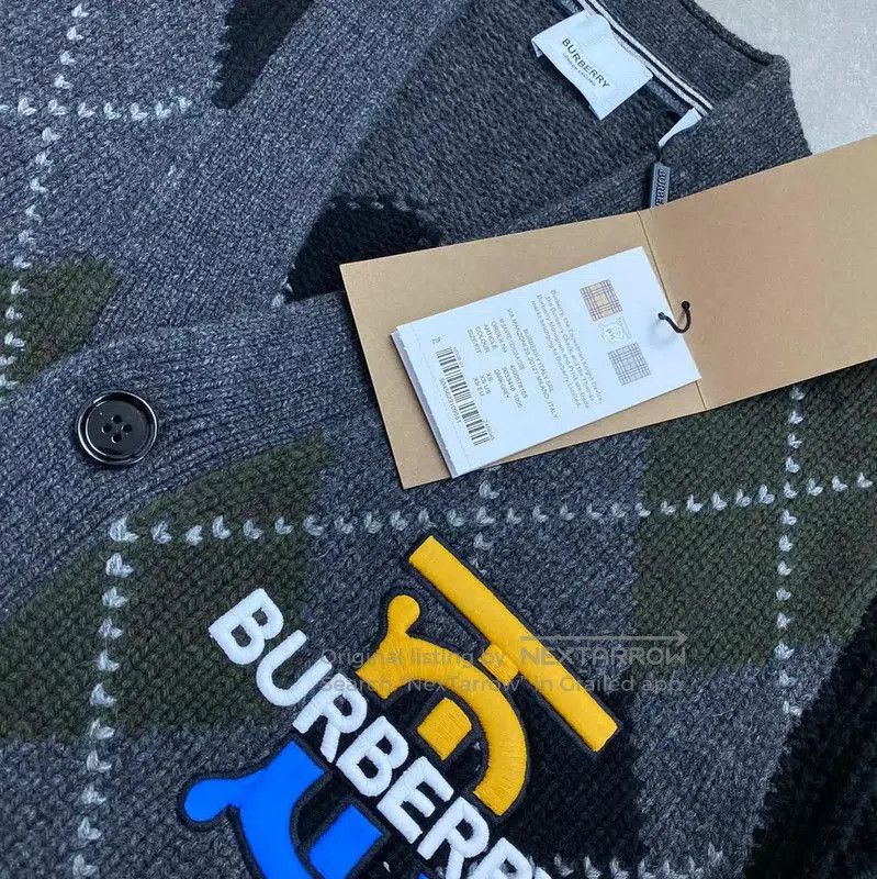 Burberry Burberry Men's Winter Black Gray Cashmere Cardigan. Size US S / EU 44-46 / 1 - 2 Thumbnail