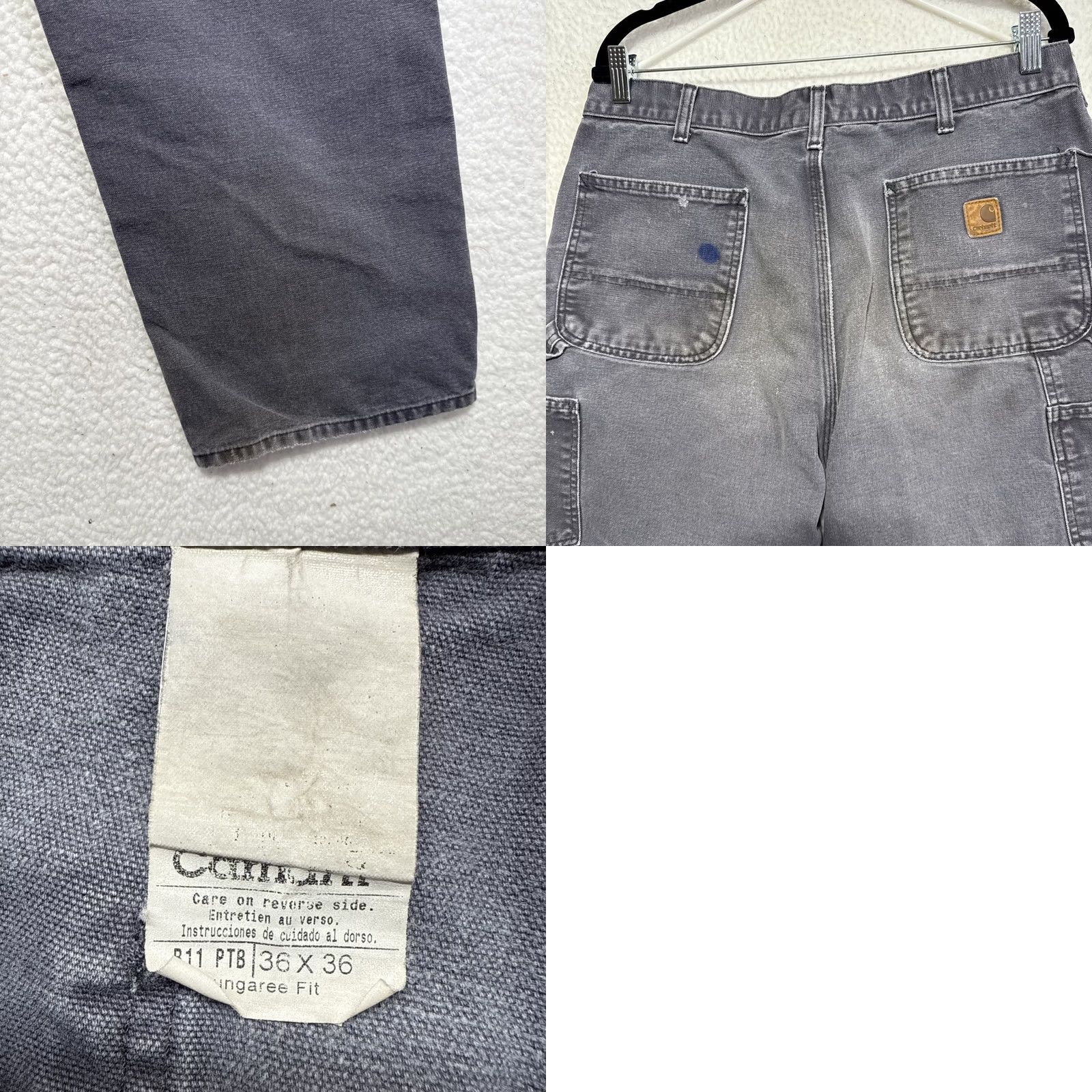 Carhartt VINTAGE Carhartt B11-PTB Dungaree Fit Canvas Carpenter Pants Petrol Blue Men’s 34x34 Size US 34 / EU 50 - 8 Thumbnail