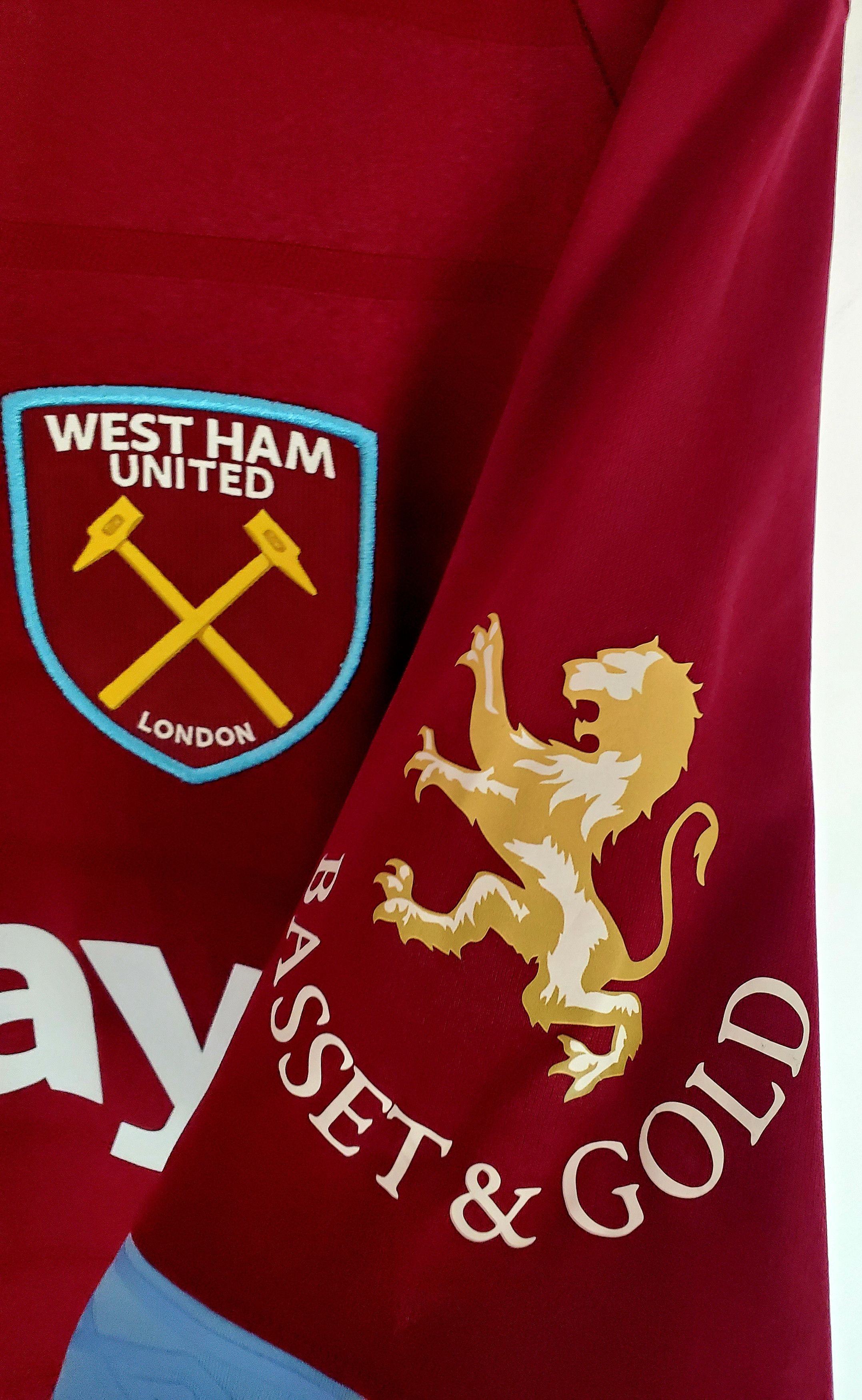 Umbro 2018-19 West Ham United Home Shirt # 41 Rice perfect condi Size US XXL / EU 58 / 5 - 5 Thumbnail