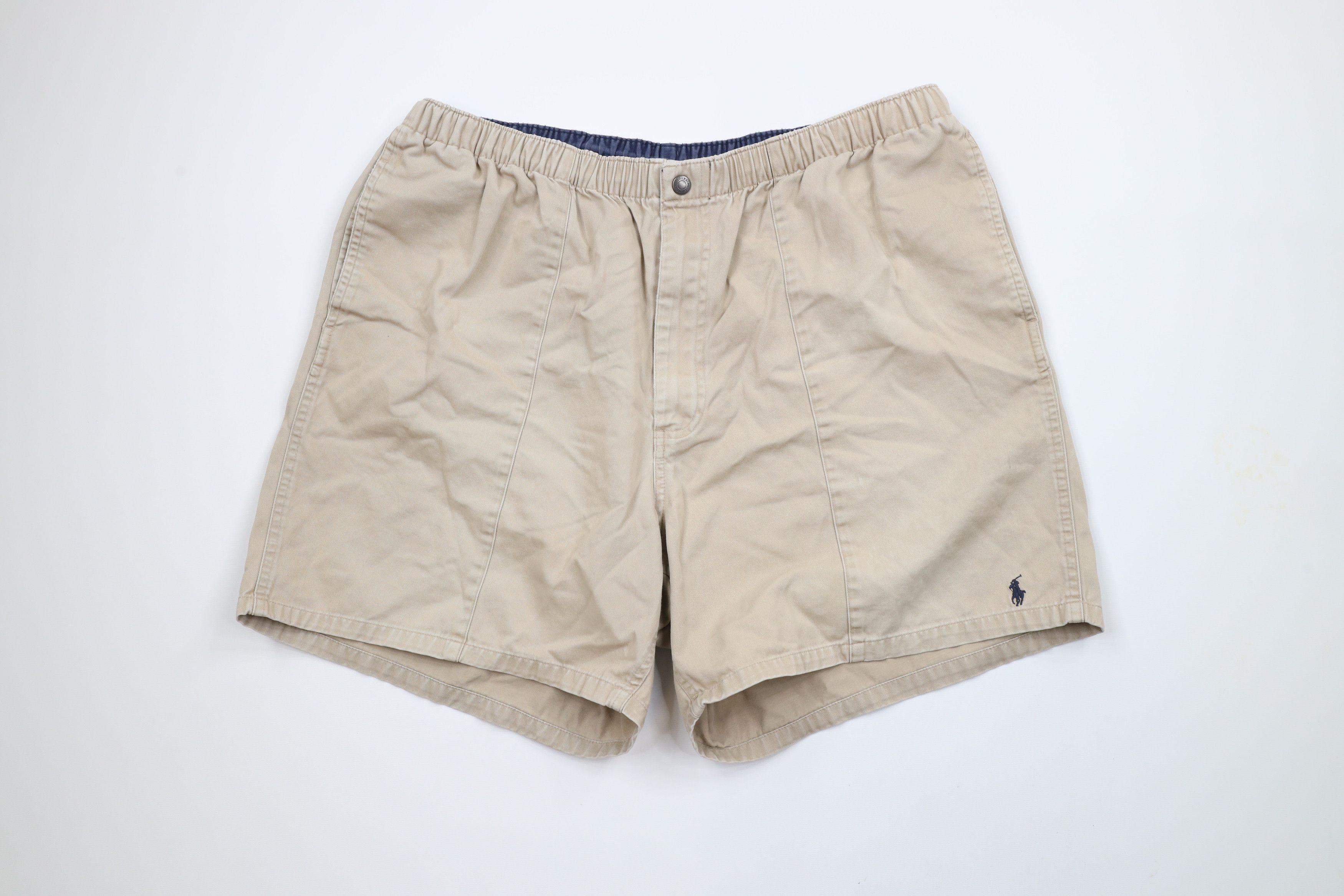 Ralph Lauren × Vintage Vintage 90s Ralph Lauren Spell Out Above Knee Shorts Beige Size US 38 / EU 54 - 1 Thumbnail