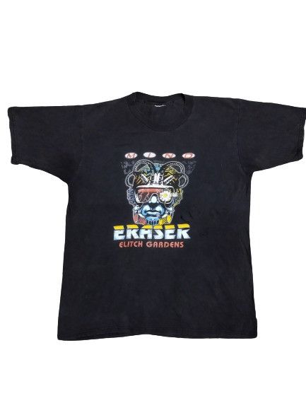 image of Vintage Distressed Mind Eraser Tee in Black, Men's (Size XL)