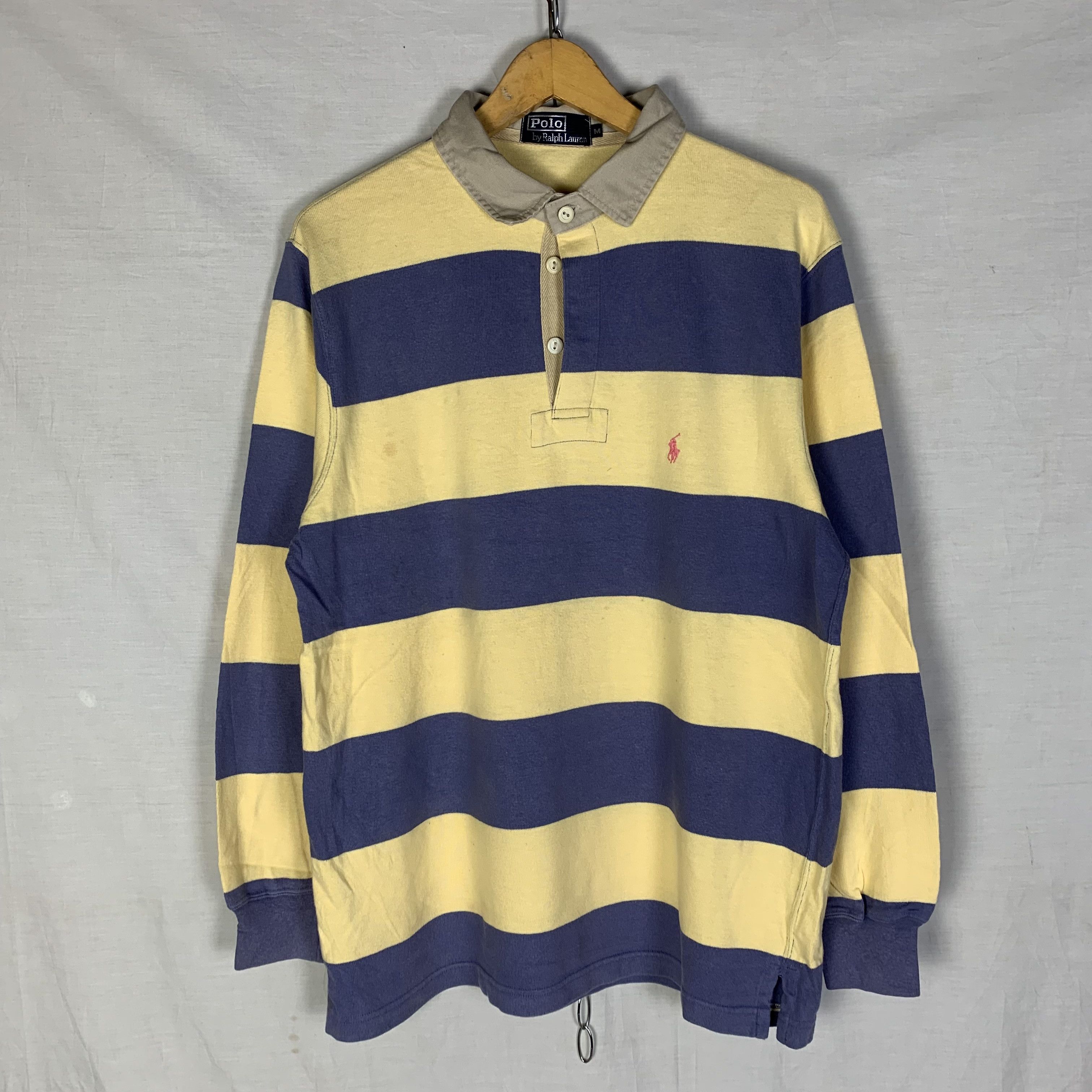 Polo Ralph Lauren Vintage Polo Ralph Lauren Rugby Shirt Striped Size US M / EU 48-50 / 2 - 1 Thumbnail