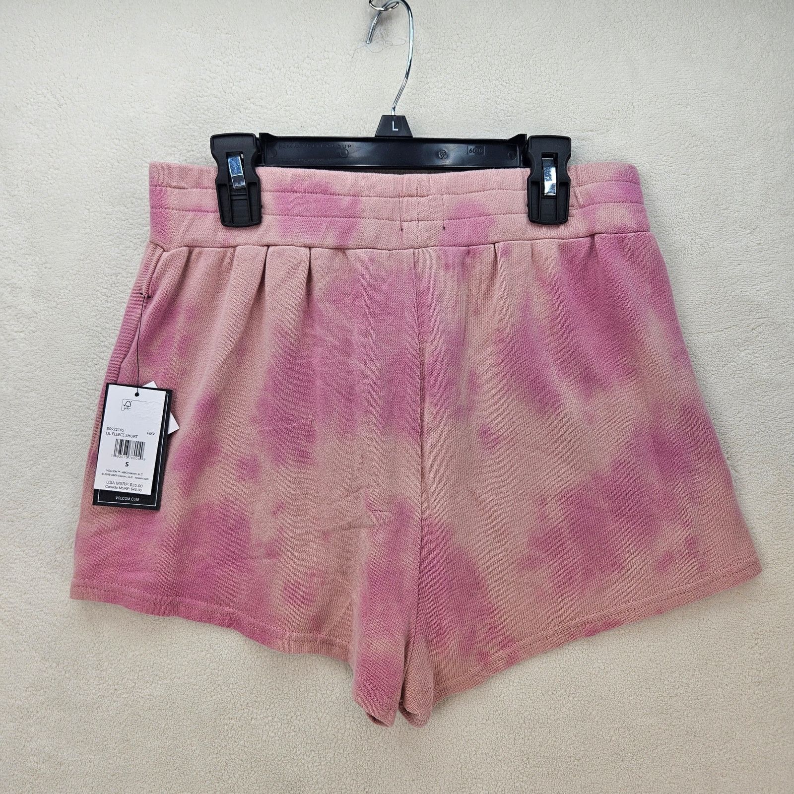 Volcom LOT OF 2 VOLCOM WOMEN'S SMALL PINK TIE DYE LIL FLEECE SHORTS Size 26" / US 2 / IT 38 - 6 Thumbnail