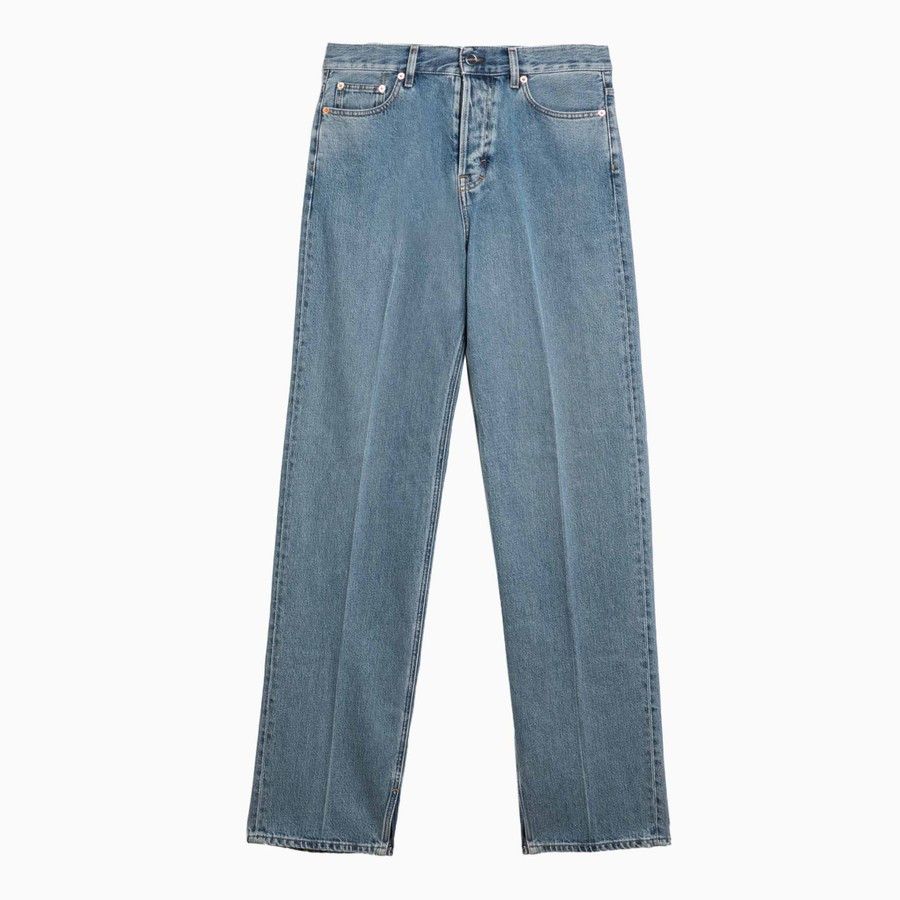 Gucci o1d2blof0824 Delave Jeans With Logo in Blue Size 28" / US 6 / IT 42 - 1 Thumbnail