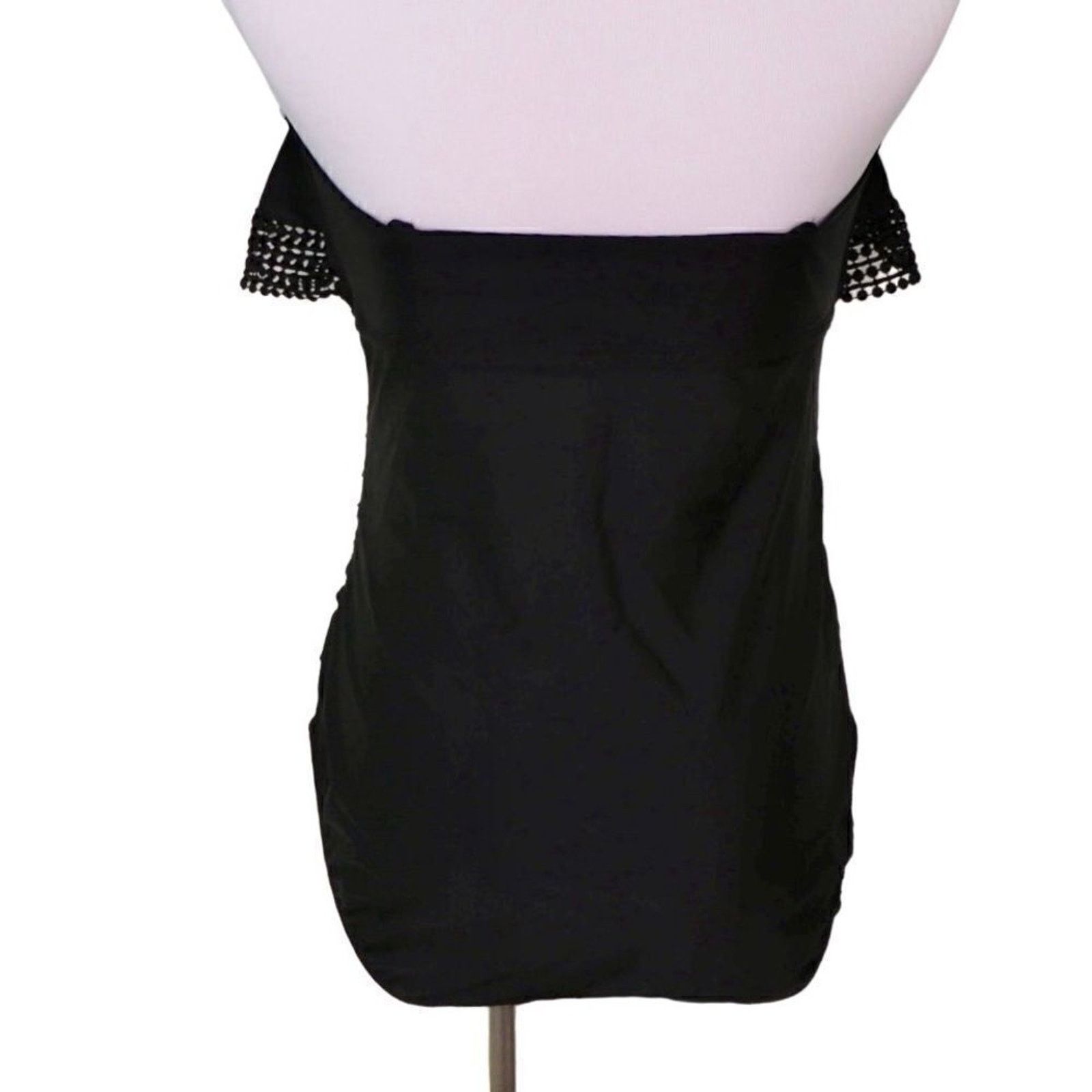 Other Kona Sol Black Crochet Ruffled 1pc Swimsuit MEDIUM Vacation Size M / US 6-8 / IT 42-44 - 4 Thumbnail