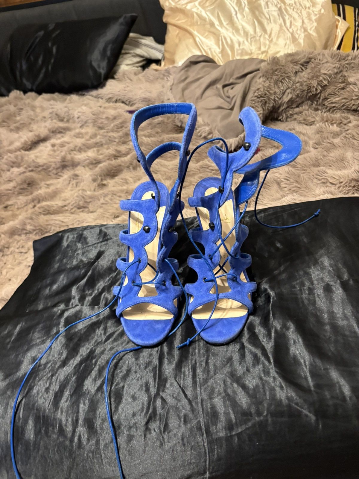 Christian Louboutin Christian Louboutin “Amazoulo” Lace-Up Heels – Size 37 Size US 7 / IT 37 - 1 Thumbnail