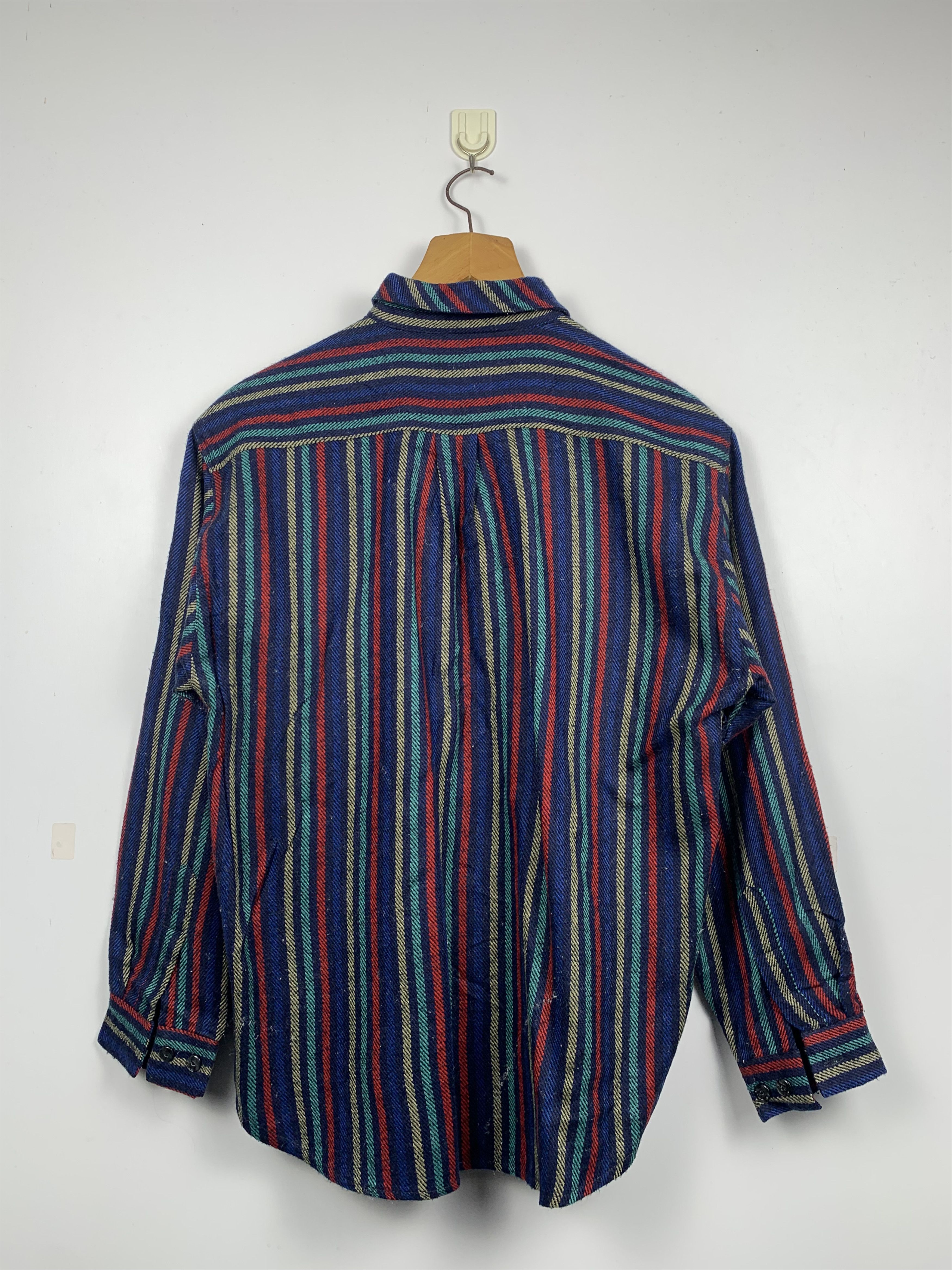 Vintage Vintage Multicolour Striped Double Pocket Shirt J1177 Size US L / EU 52-54 / 3 - 3 Thumbnail