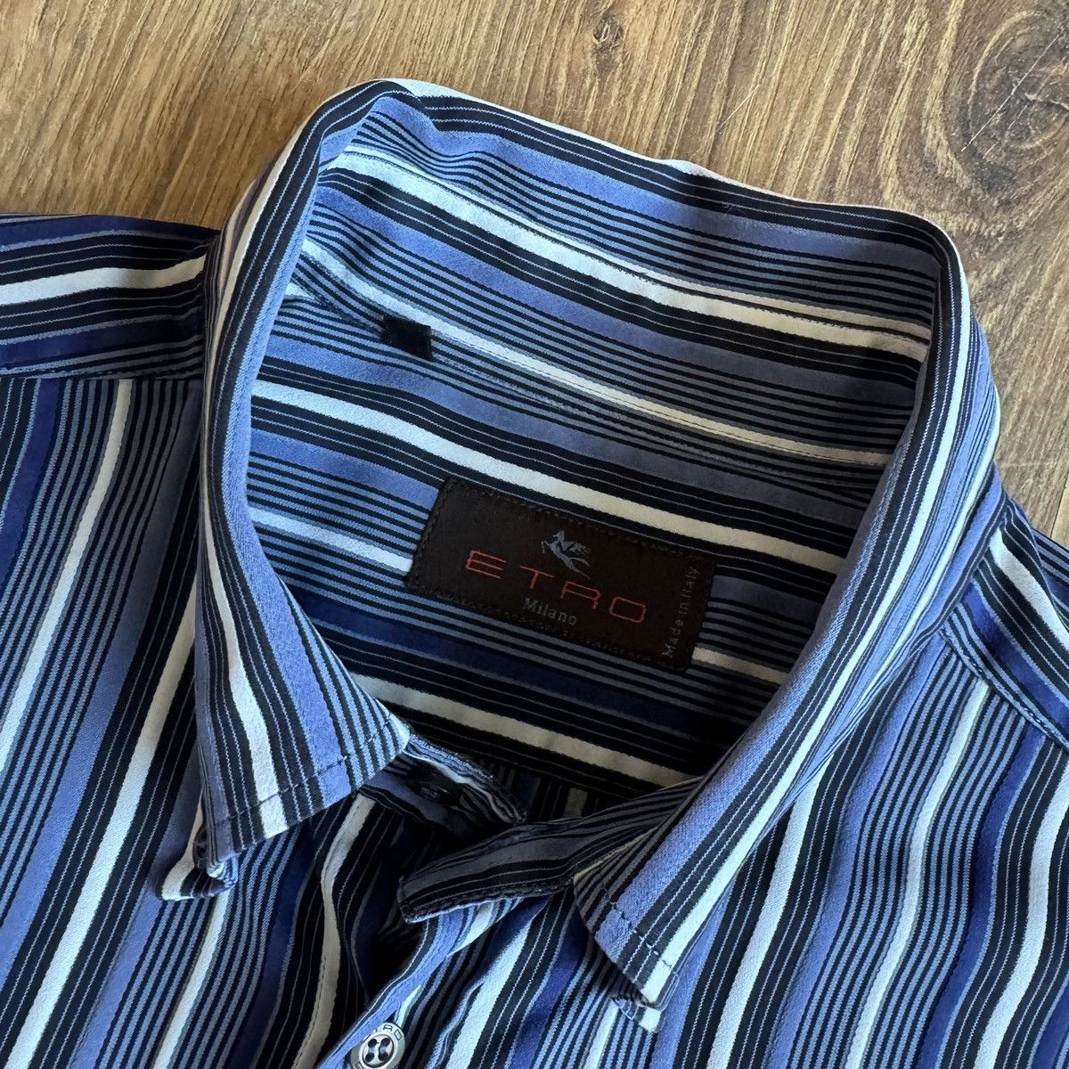 Etro Etro Button Up Striped Shirt Men’s 41 Made In Italy Size US L / EU 52-54 / 3 - 5 Thumbnail