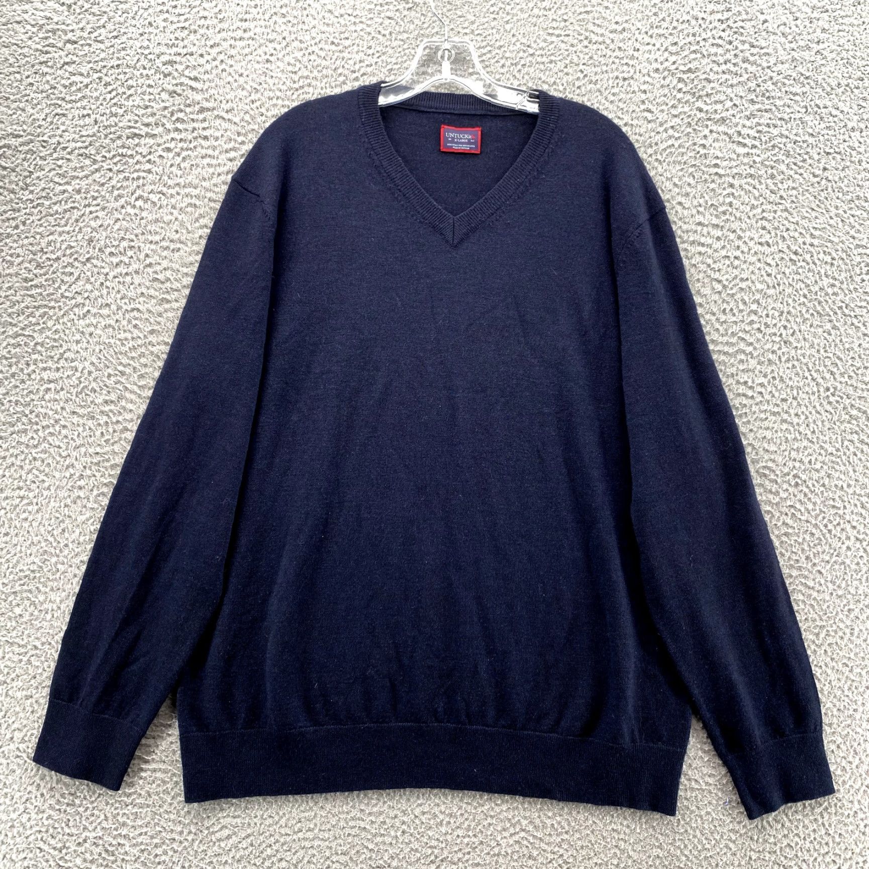 UNTUCKit UNTUCKit Sweater Men’s XL Navy Merino Wool V-Neck Long Sleeve Golf Preppy 90's Size US XL / EU 56 / 4 - 2 Thumbnail