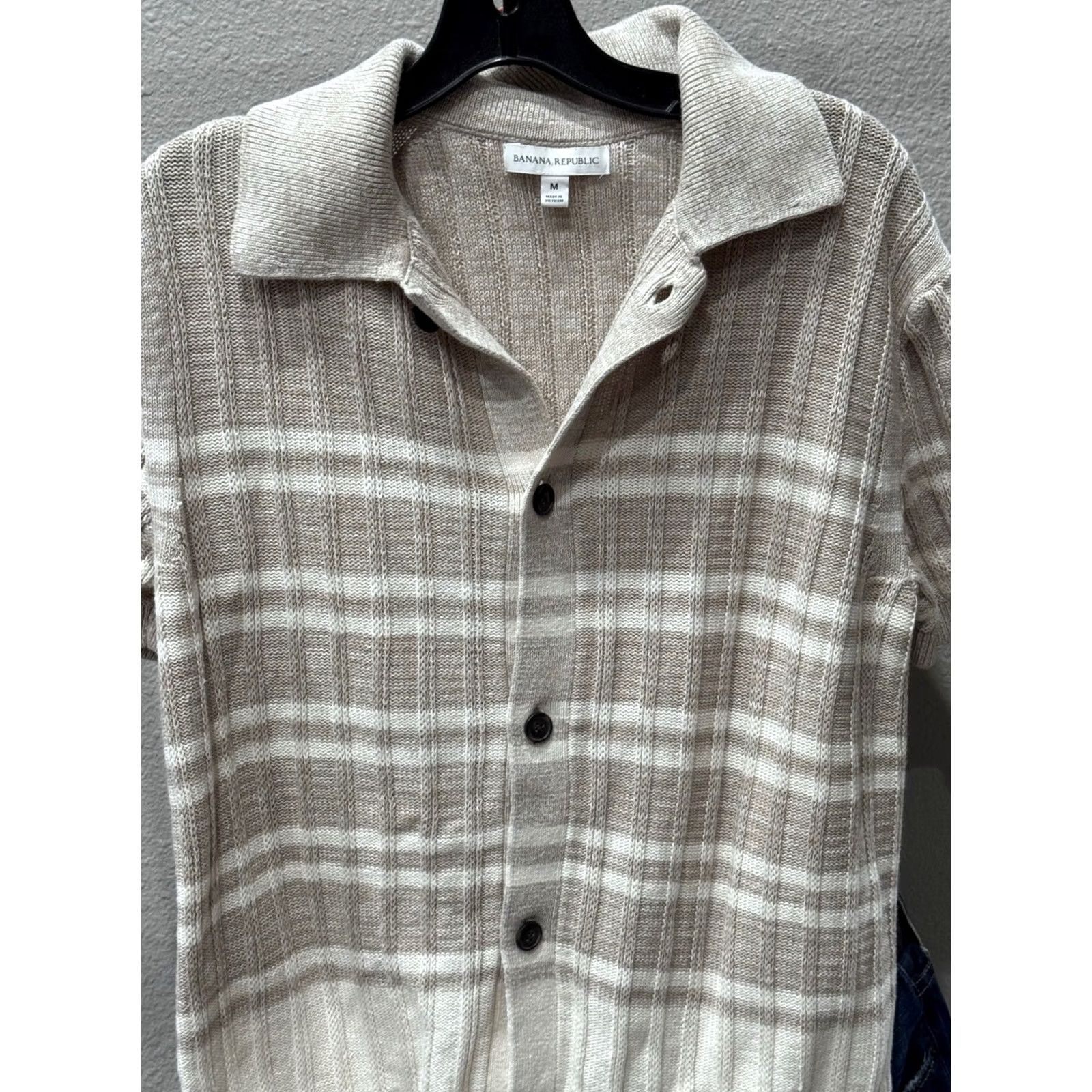 Banana Republic Banana Republic Shirt Men Medium M Woven Plaid Short Sleeve Button Up Multicolor Responsive Comfort Size US M / EU 48-50 / 2 - 4 Thumbnail