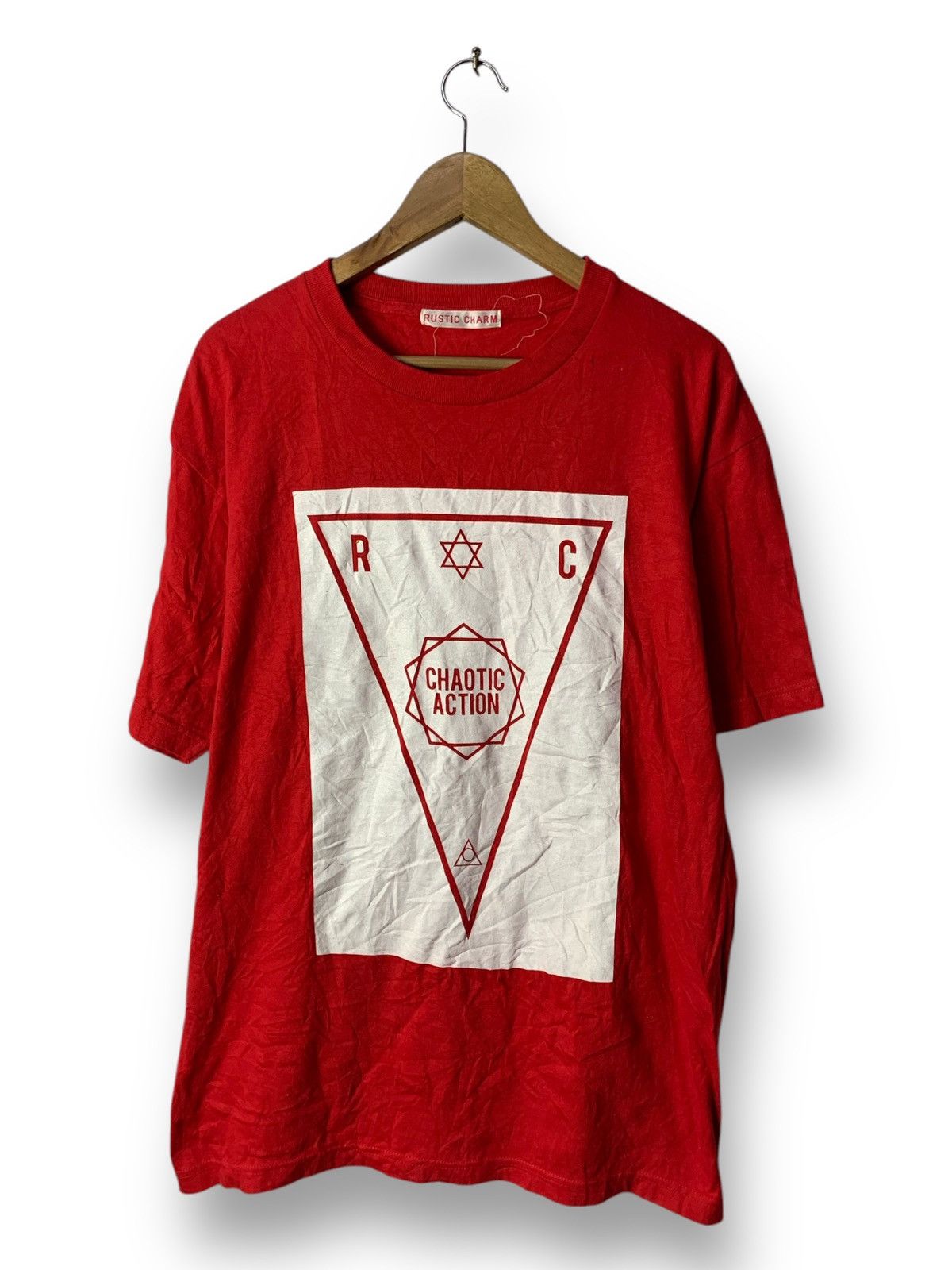 Japanese Brand 🔥Rustic Charm Chaotic Action Spectrum Pentagram Logo Tee Size US L / EU 52-54 / 3 - 1 Thumbnail