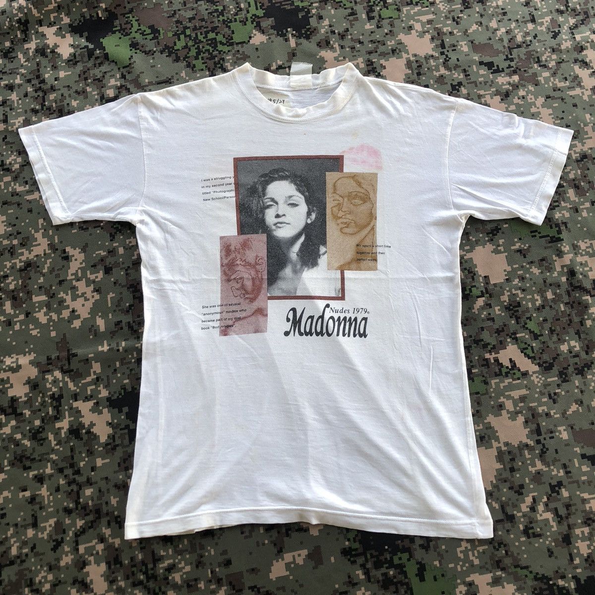 Band Tees × Nude × Vintage Vtg Madonna Nudes 1979 Art Photography Tshirt Size US M / EU 48-50 / 2 - 2 Thumbnail