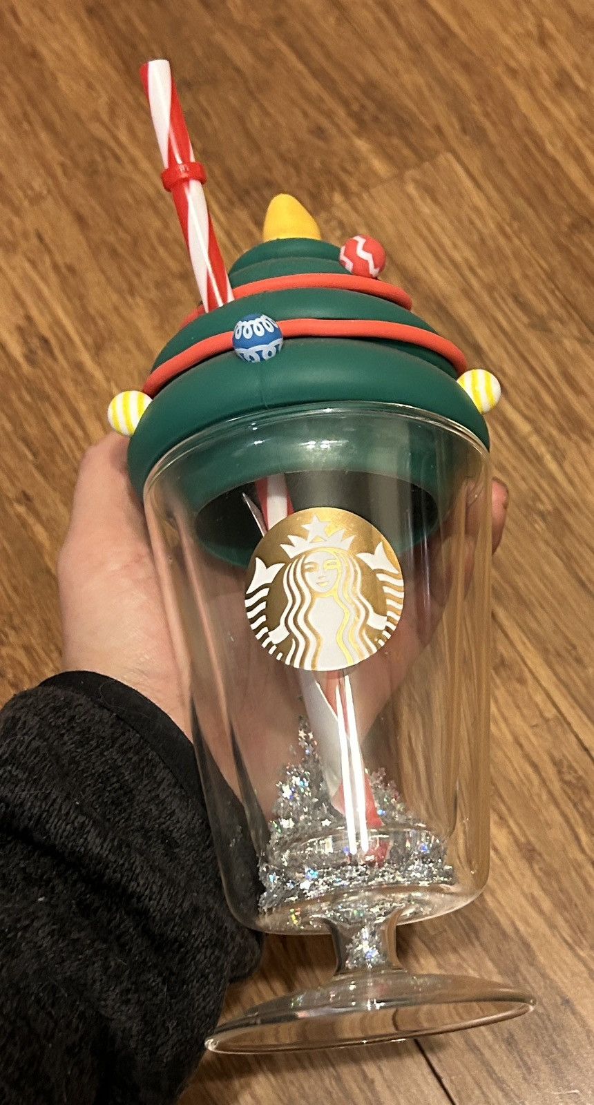 Other Starbucks Embossed Christmas Tree Double-Walled Glass Cup Size ONE SIZE - 2 Thumbnail
