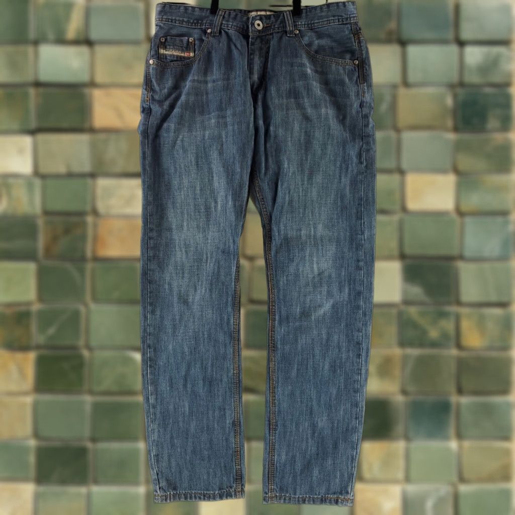 Diesel Diesel Jeans Murran Loose Straight Mens 35 Blue 34 (35x33 Actual) Industry Blue Jeans 34 35x33 Regular Mens Size US 35 - 1 Thumbnail