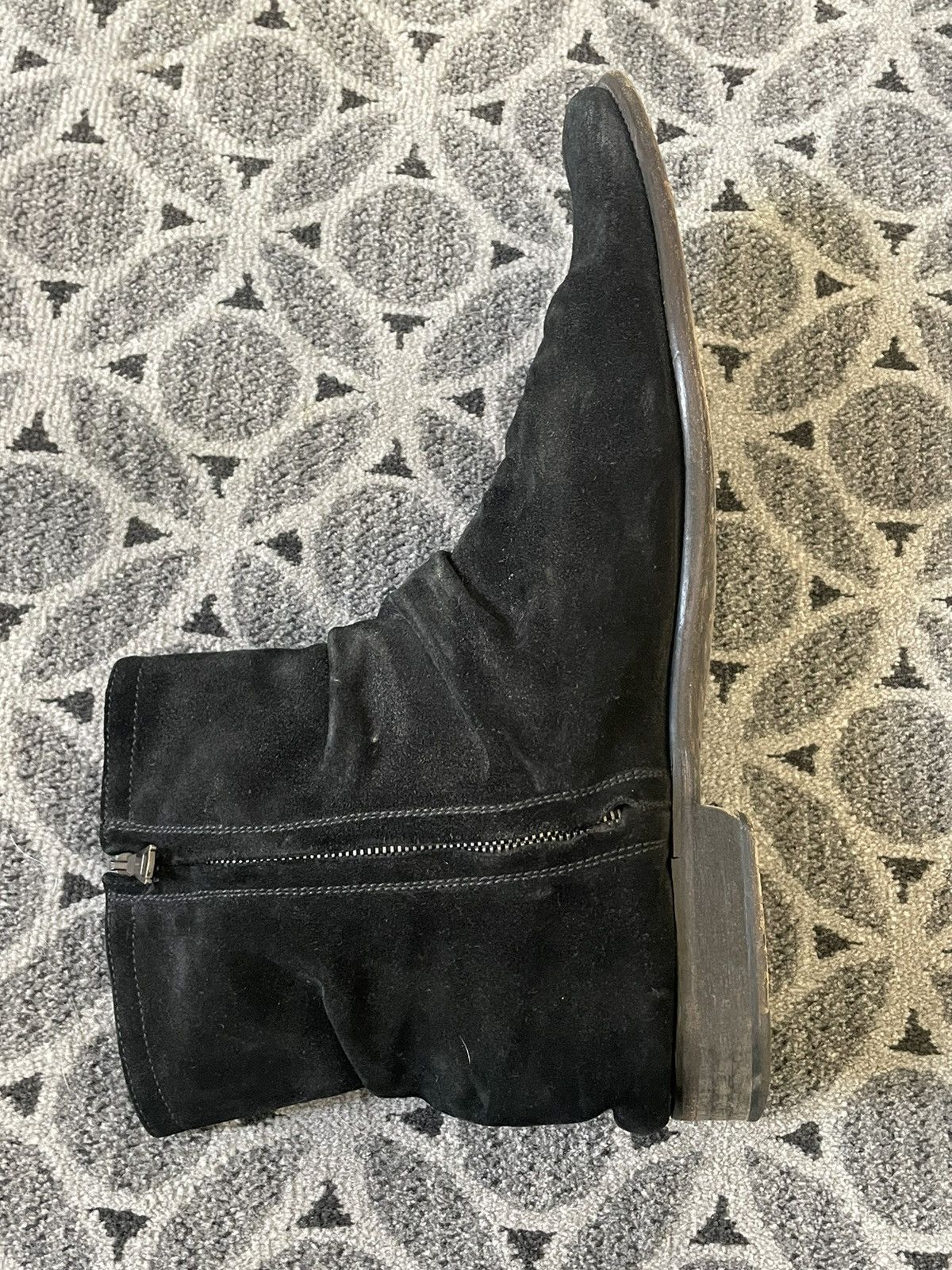 John Varvatos Black Suede Morrison Sharpei Boot Size US 12 / EU 45 - 5 Thumbnail
