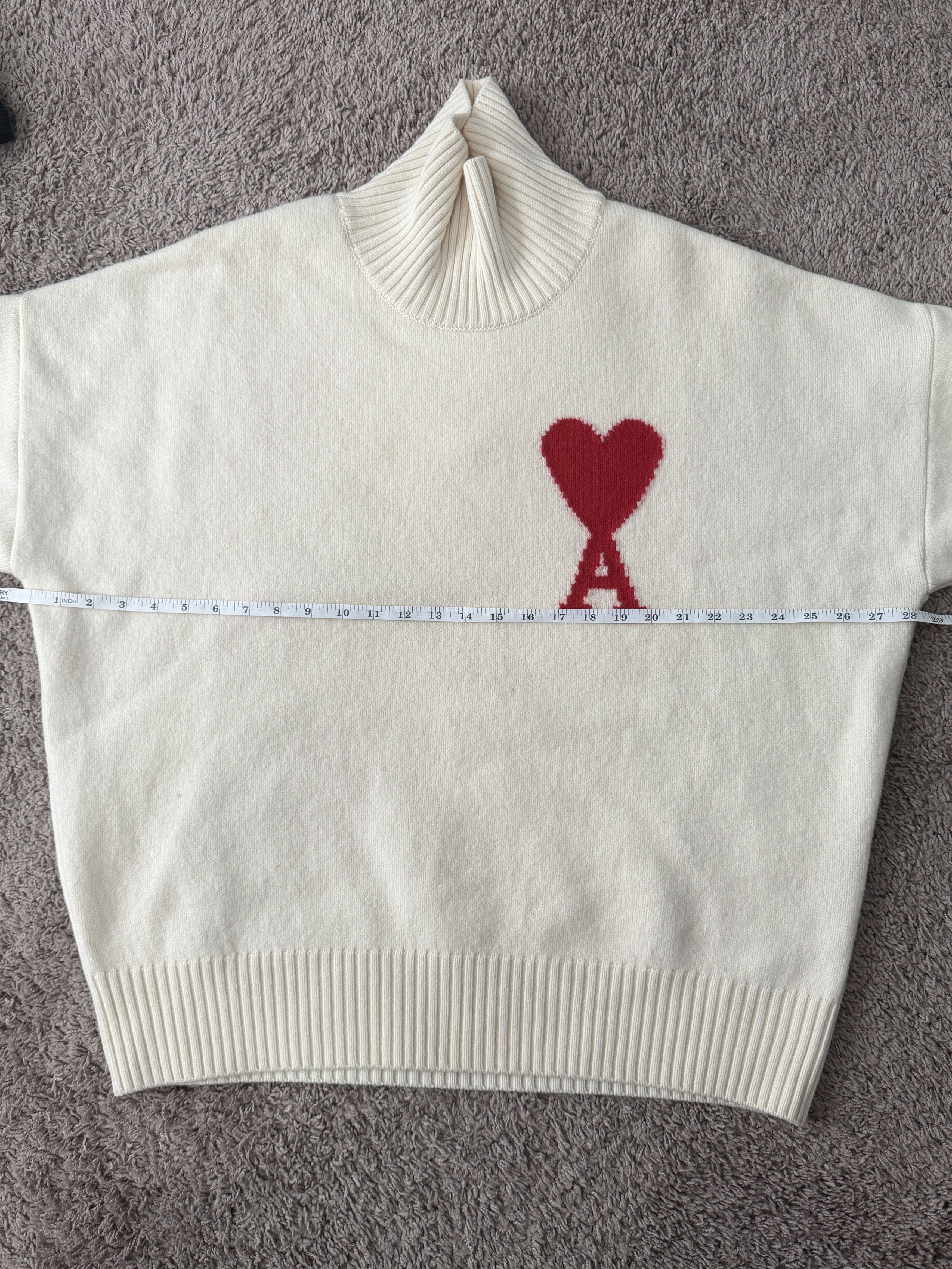 AMI Ami Paris Off-White Oversized Turtleneck Size US L / EU 52-54 / 3 - 10 Thumbnail