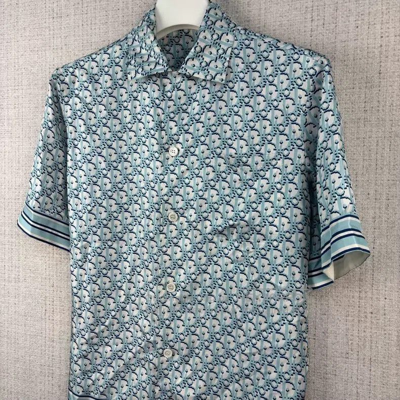Dior Dior Size 39 Blue full-print old flower silk short-sleeved Size US XXS / EU 40 - 3 Thumbnail