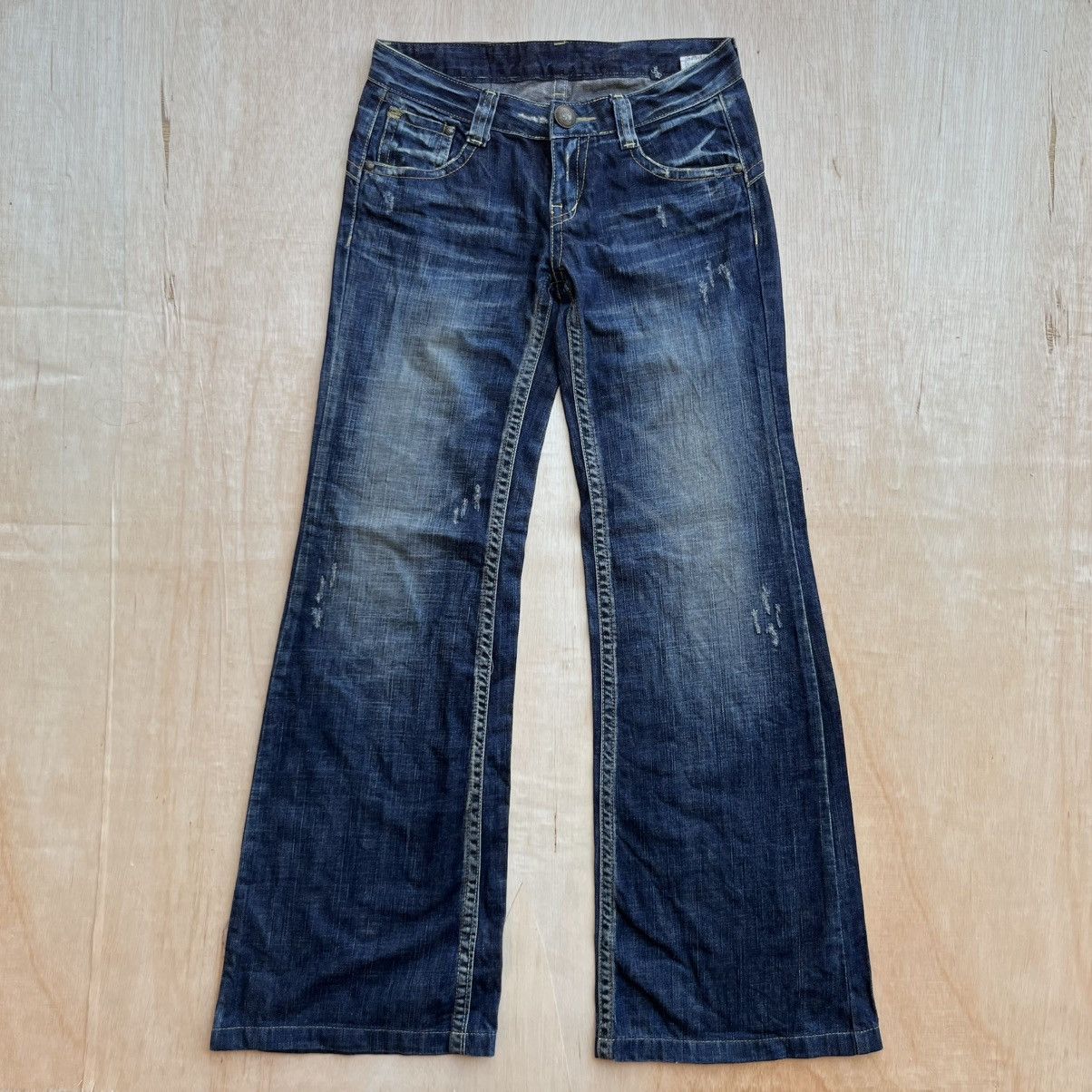 Vintage BENEFIT DISTRESSED DENIM FLARED JEANS LIKE IF SEDITIONARIES Size US 30 / EU 46 - 1 Thumbnail
