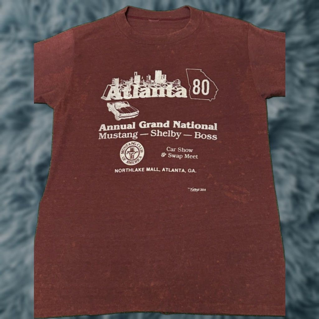 Vintage VINTAGE 80s Atlanta GA Shelby Mustang Club Car Show VTG Shirt Mens Medium Red Shirt Size US M / EU 48-50 / 2 - 1 Thumbnail